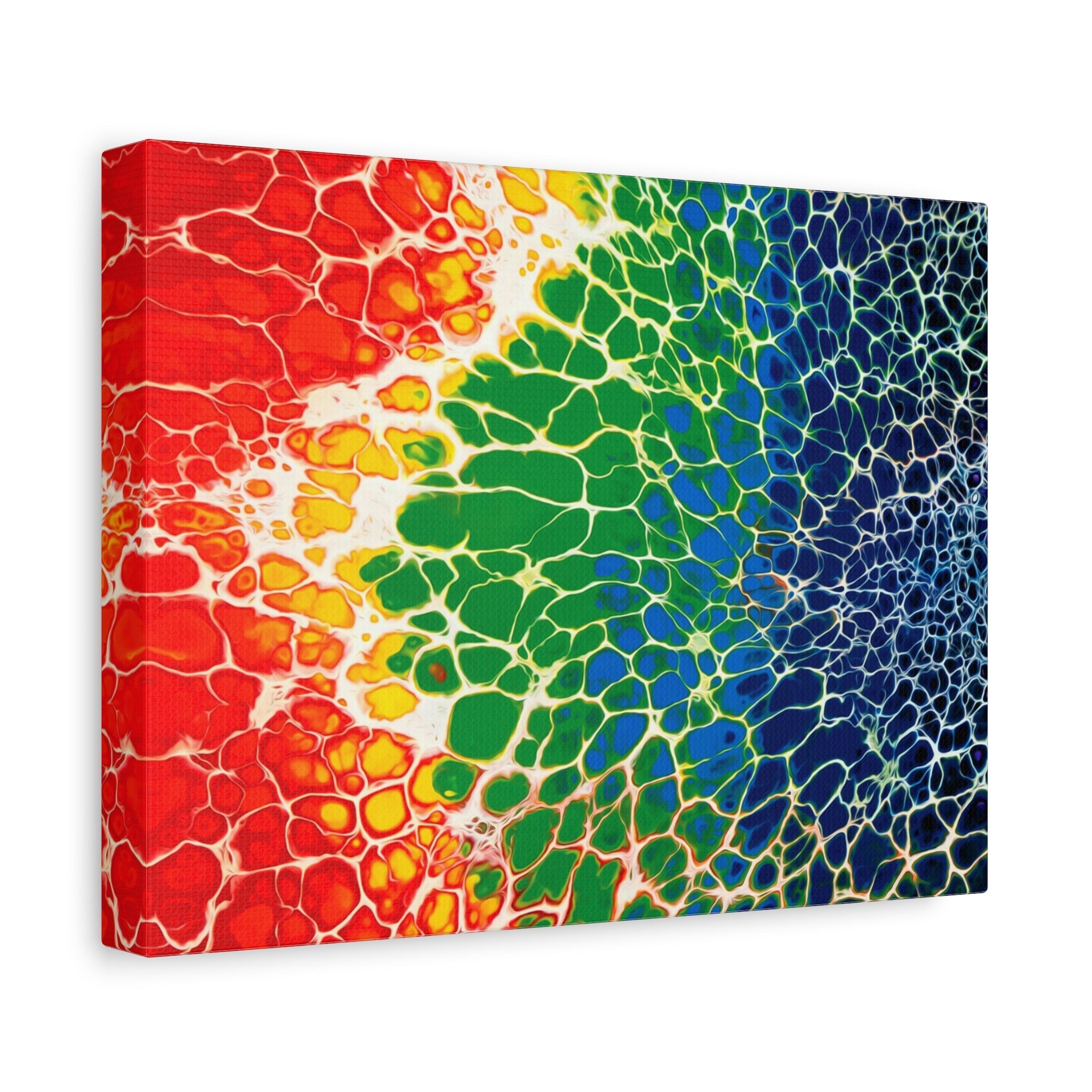Bespattered Facade Rainbow Seaside Stretched Matte Canvas Art Prints | Multiple Sizes