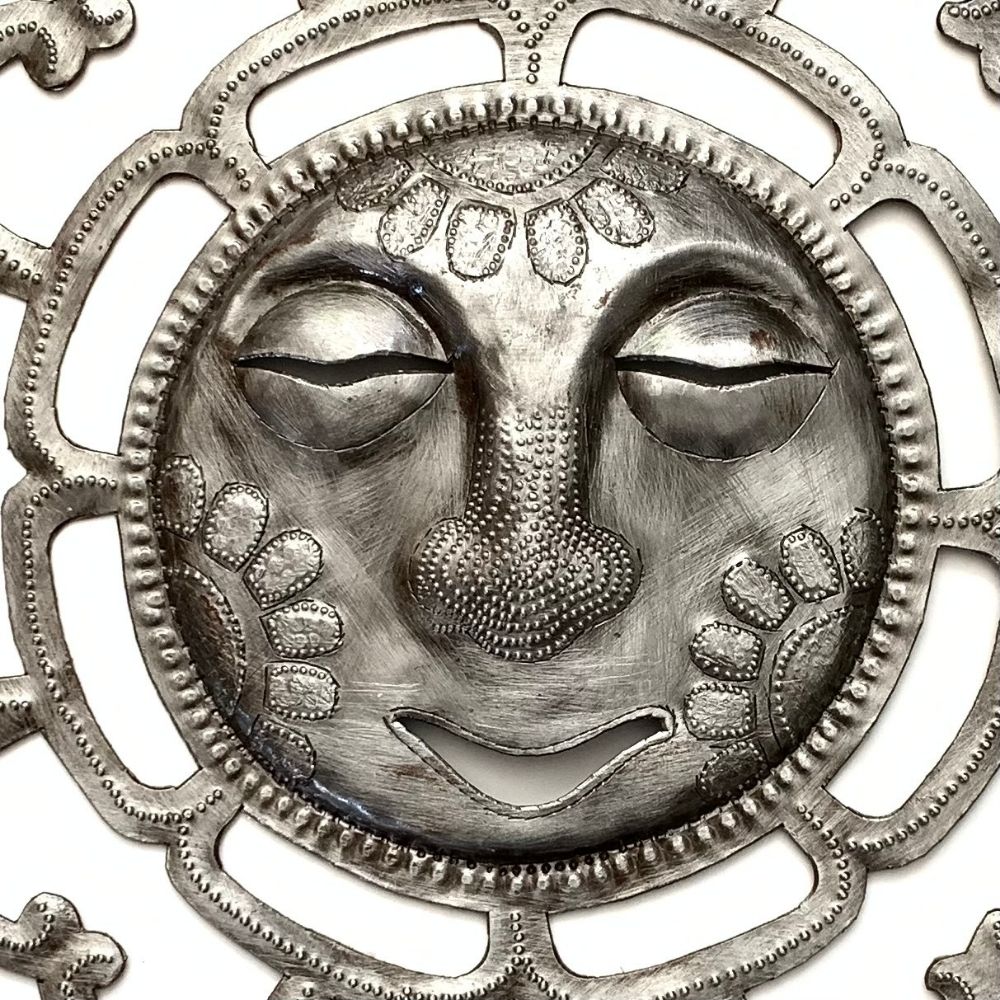 Lotus Sun Recycled Metal Wall Art 12"