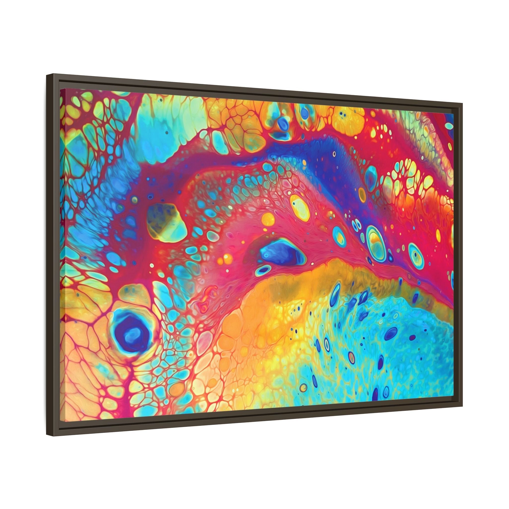 Bespattered Facade Rainbow Galaxy Framed Canvas Art Print | 3 Frame Colors | Multiple Sizes
