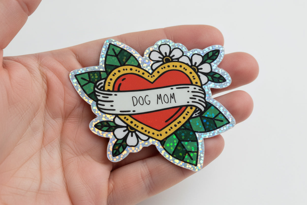 Sticker: Dog mom/holographic