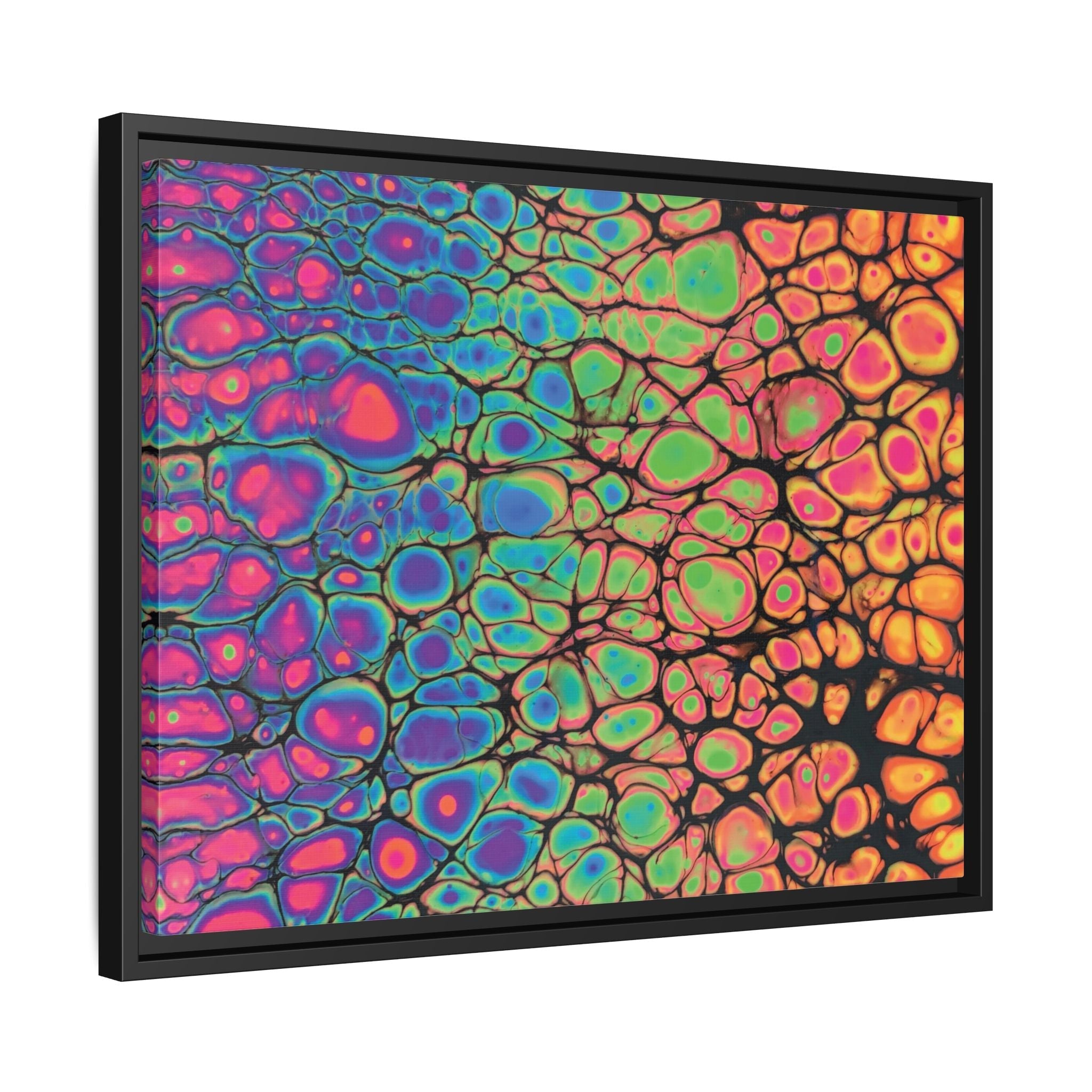 Bespattered Facade Neon Goodness Framed Canvas Art Print | 3 Frame Colors | Multiple Sizes