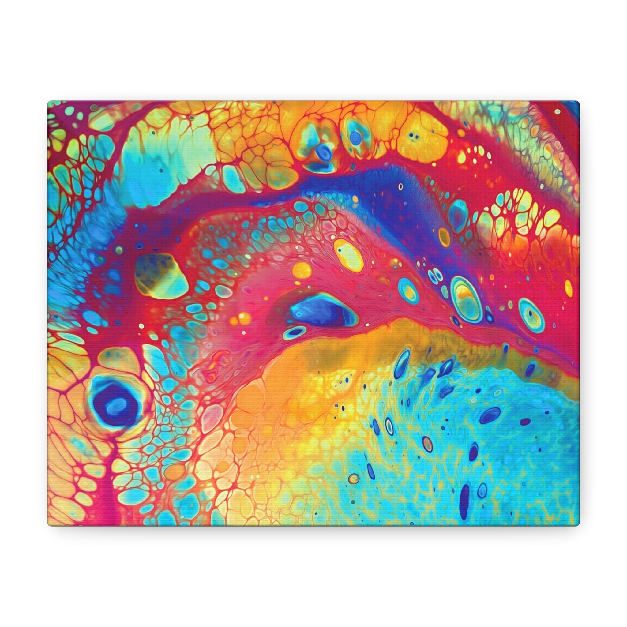 Bespattered Facade Rainbow Galaxy Stretched Matte Canvas Art Prints | Multiple Sizes
