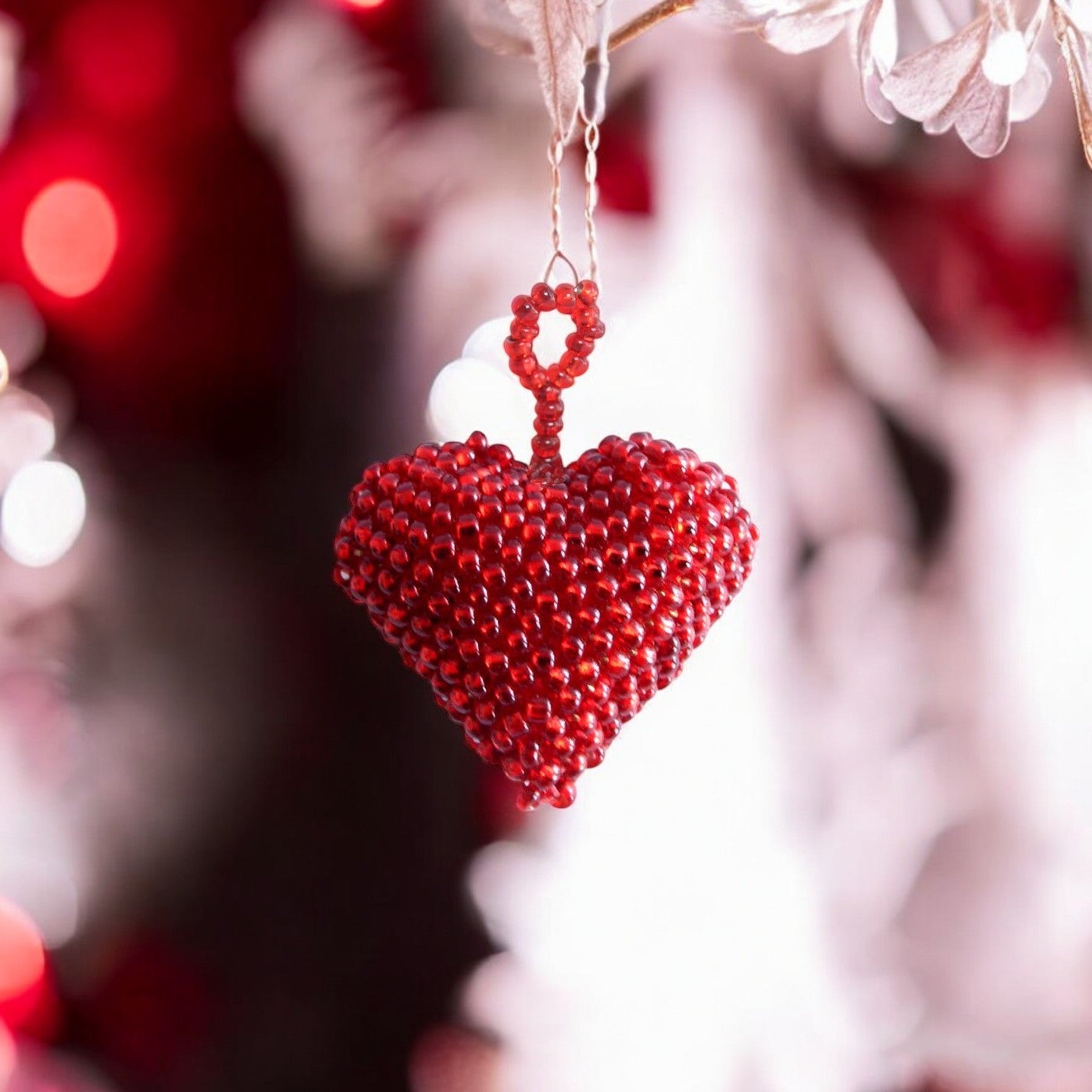 Mini Heart Ornament, Red