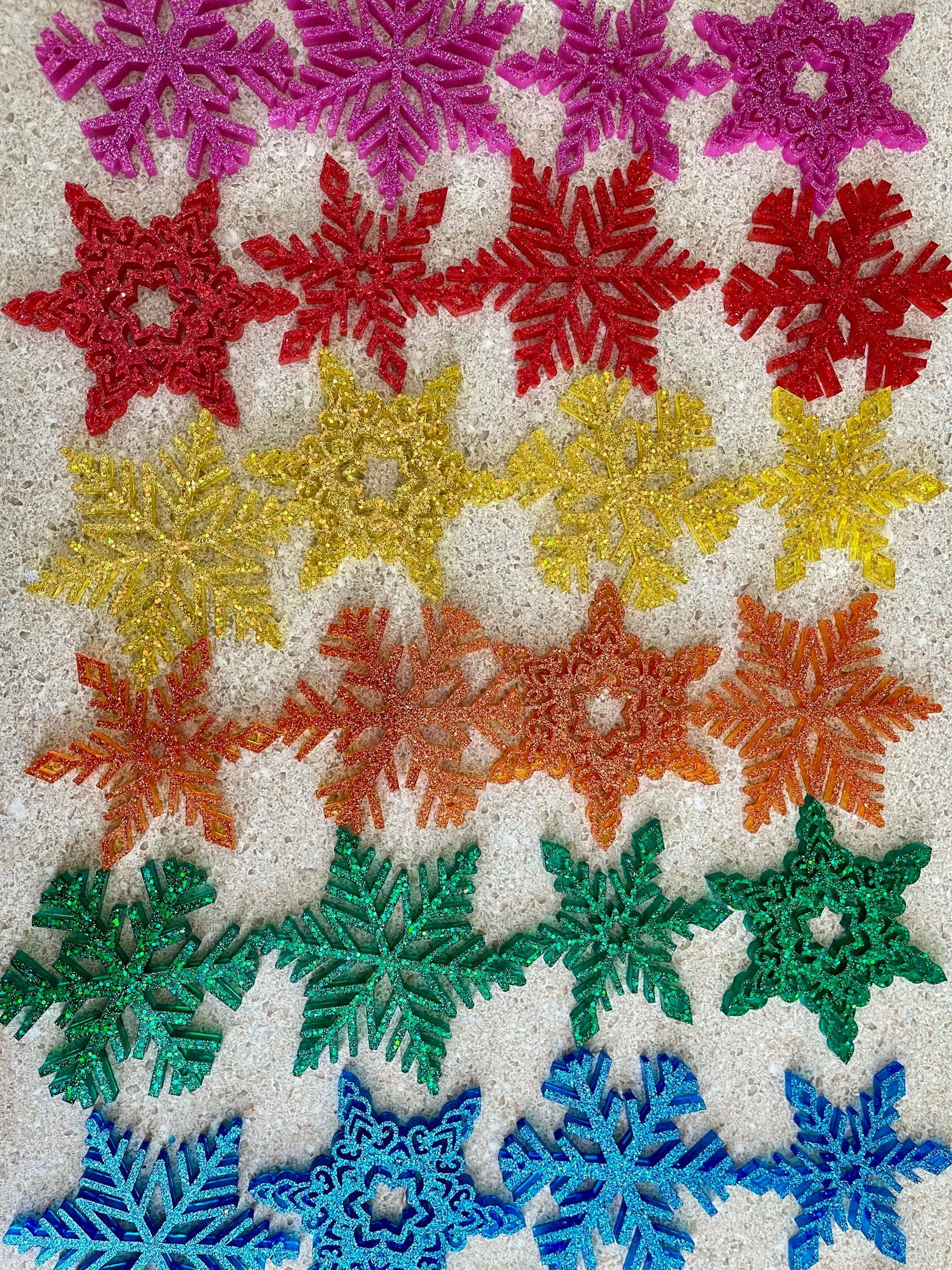 PREORDER - Set of 8 Rainbow Snowflake Ornaments