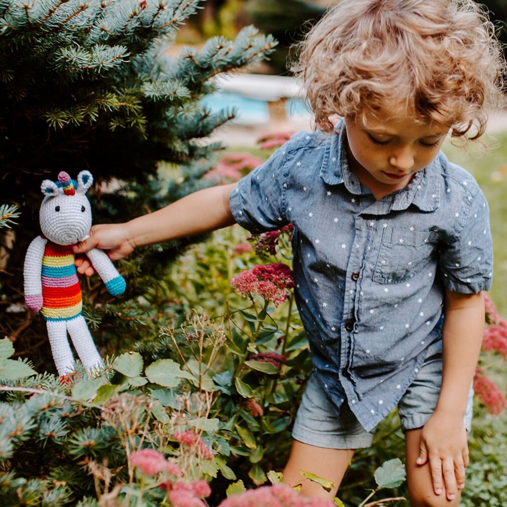 Pebble Rainbow Mini Unicorn Rattle