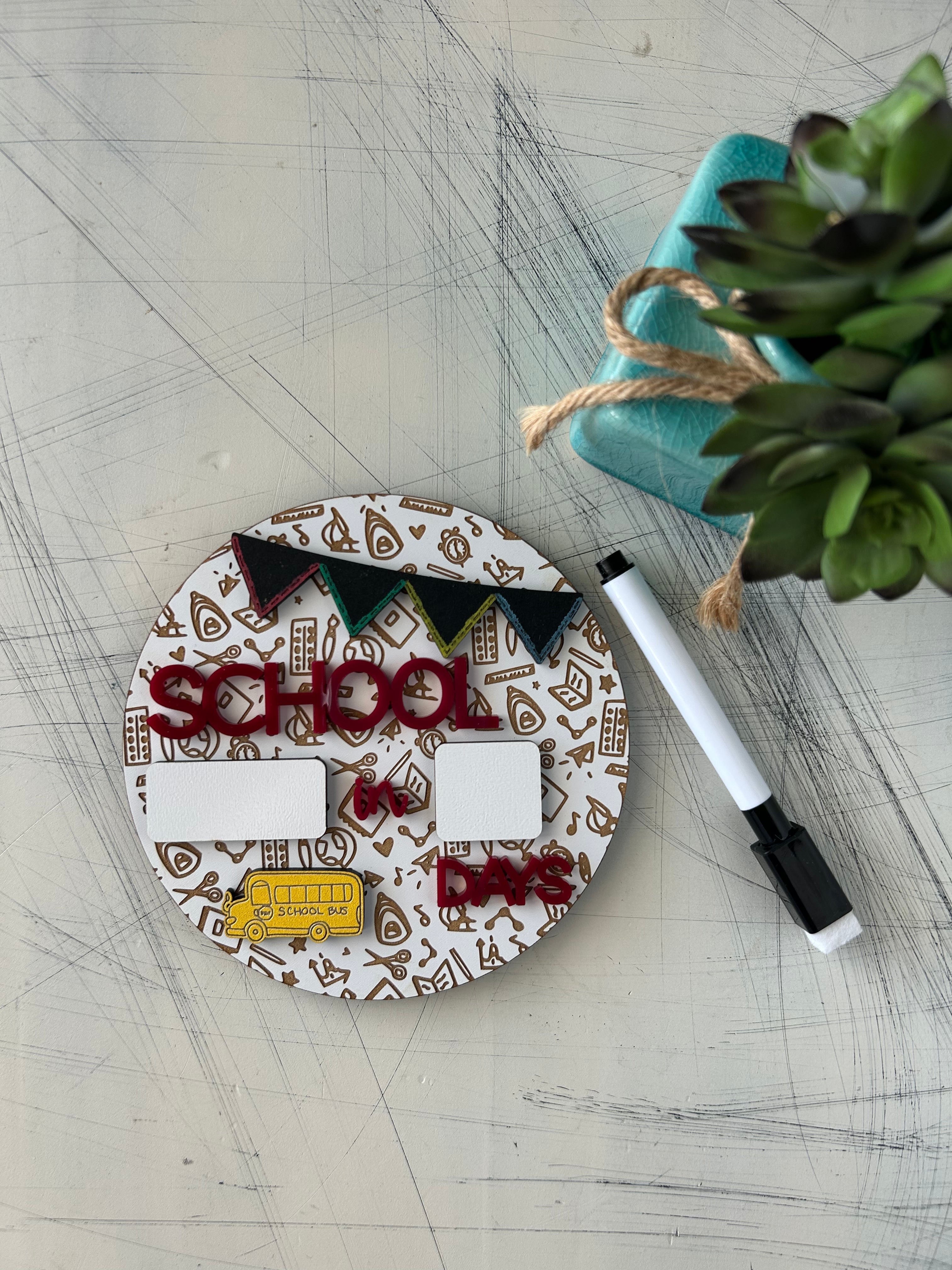 Dry Erase School Countdown Sign