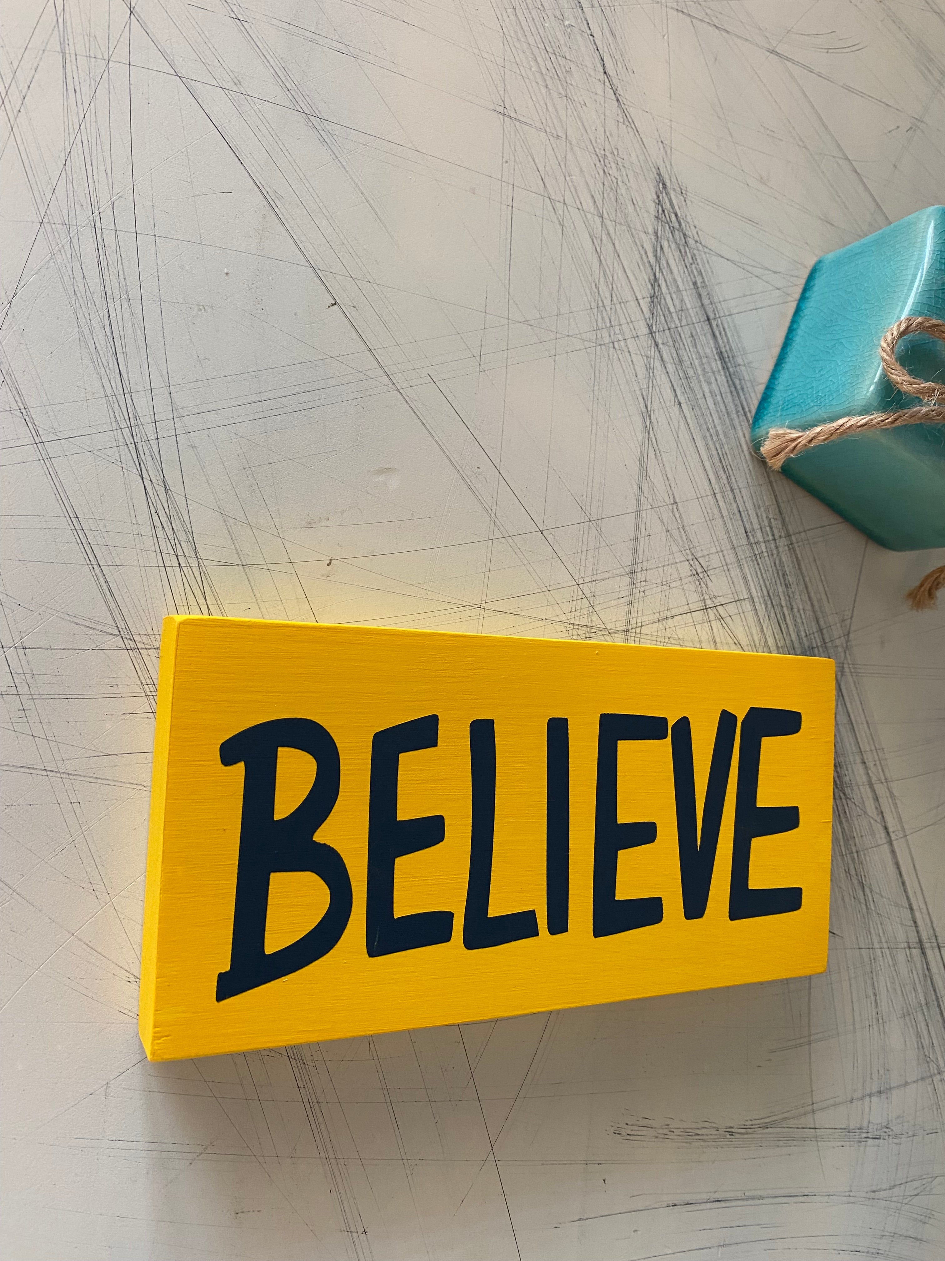 Believe - mini wood sign
