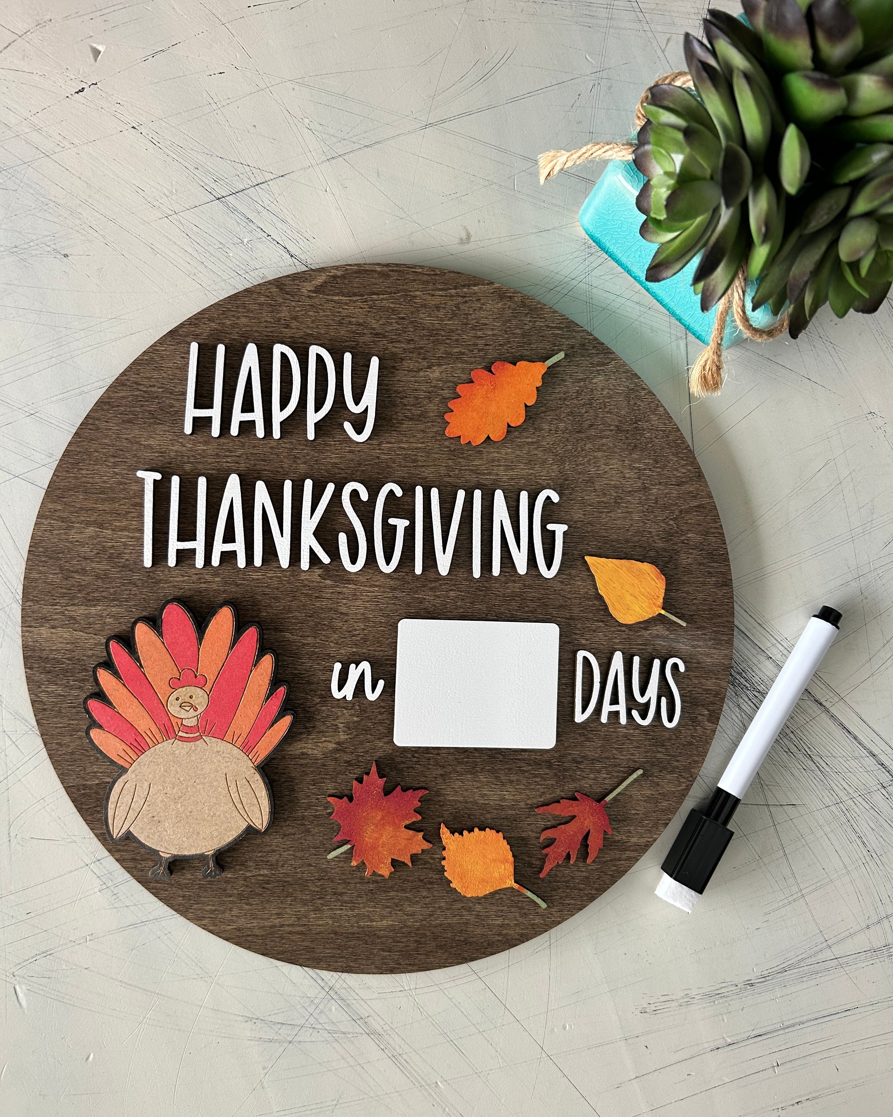 Countdown to Thanksgiving dry erase sign