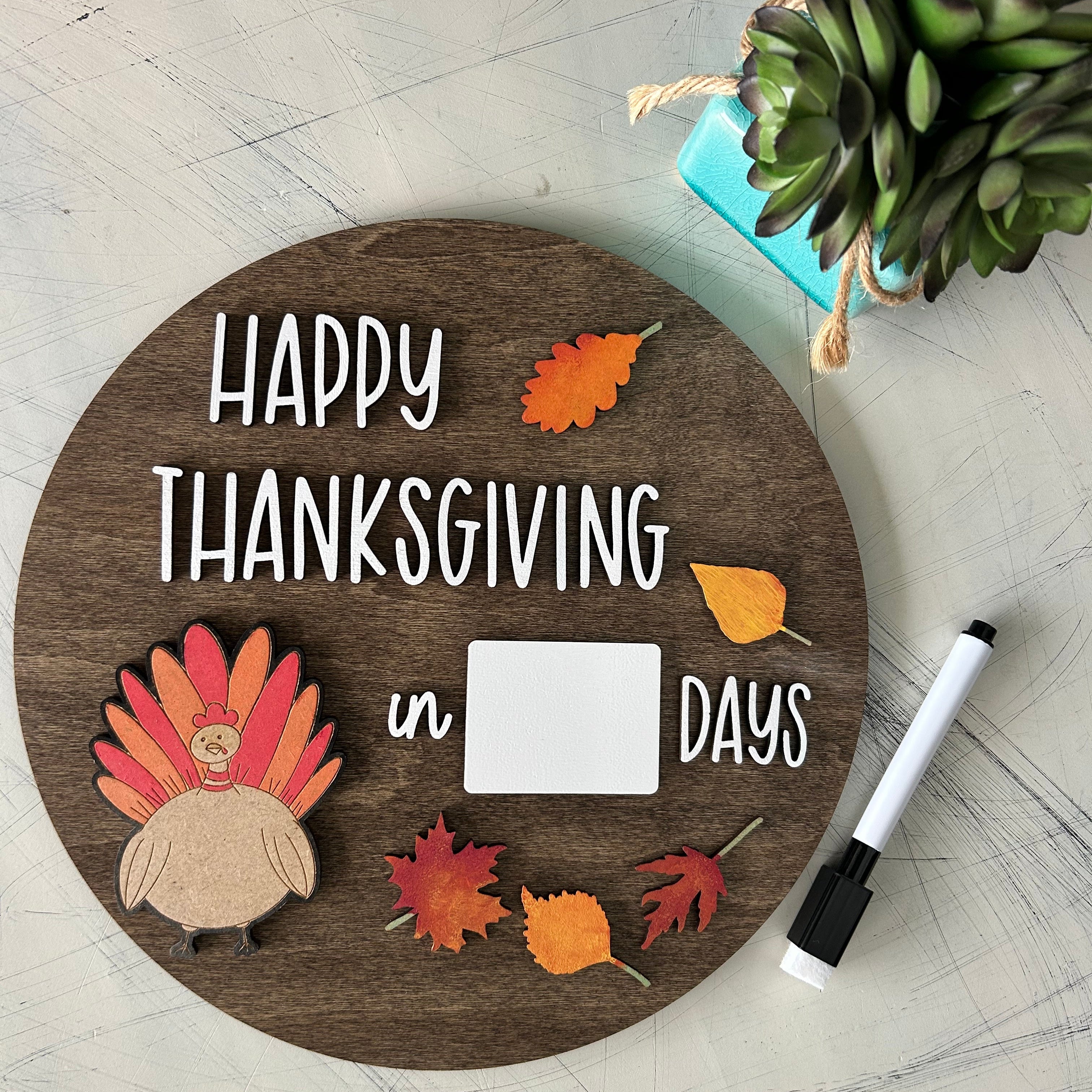 Countdown to Thanksgiving dry erase sign