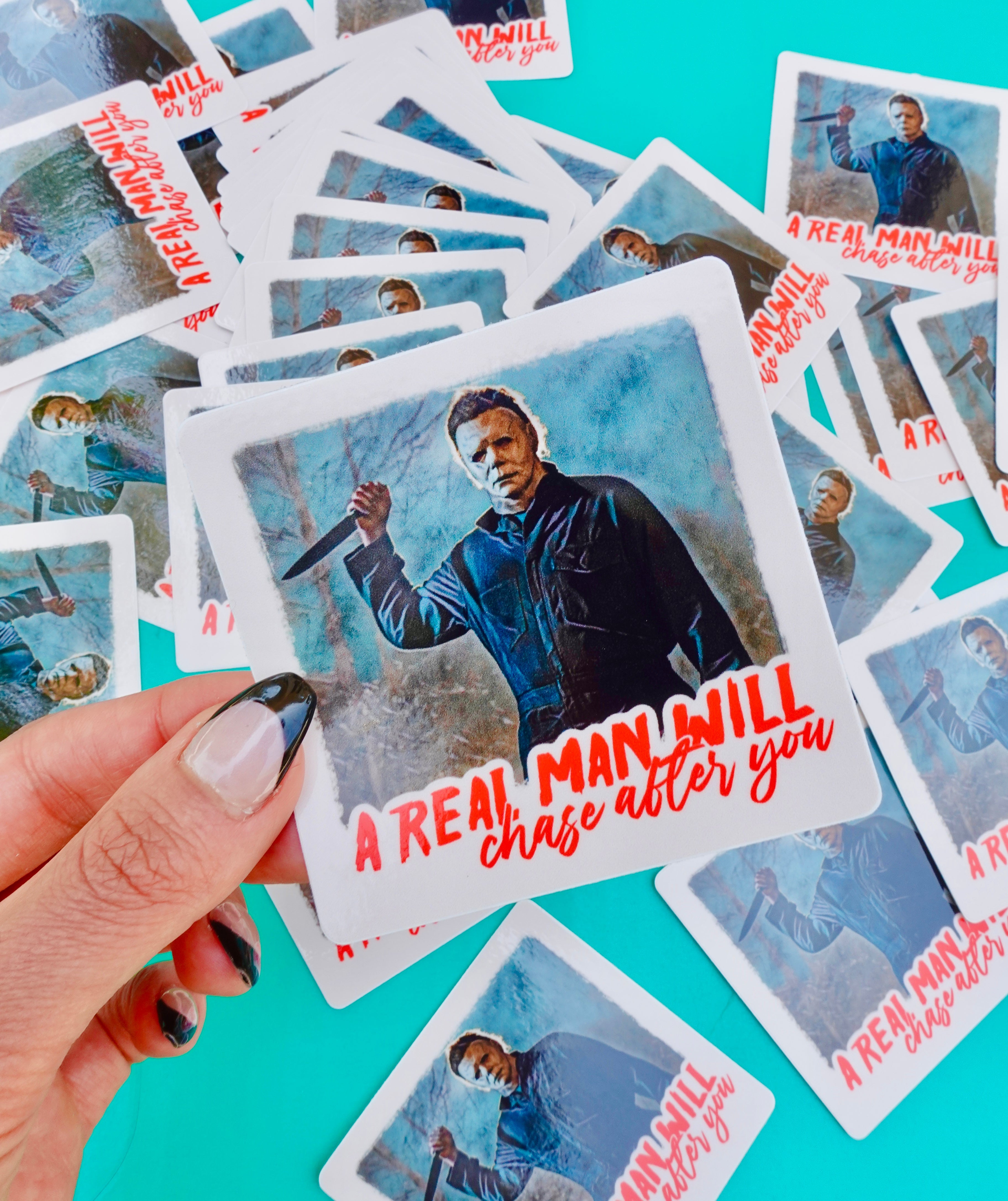 A Real Man Will Chase After You Halloween Sticker