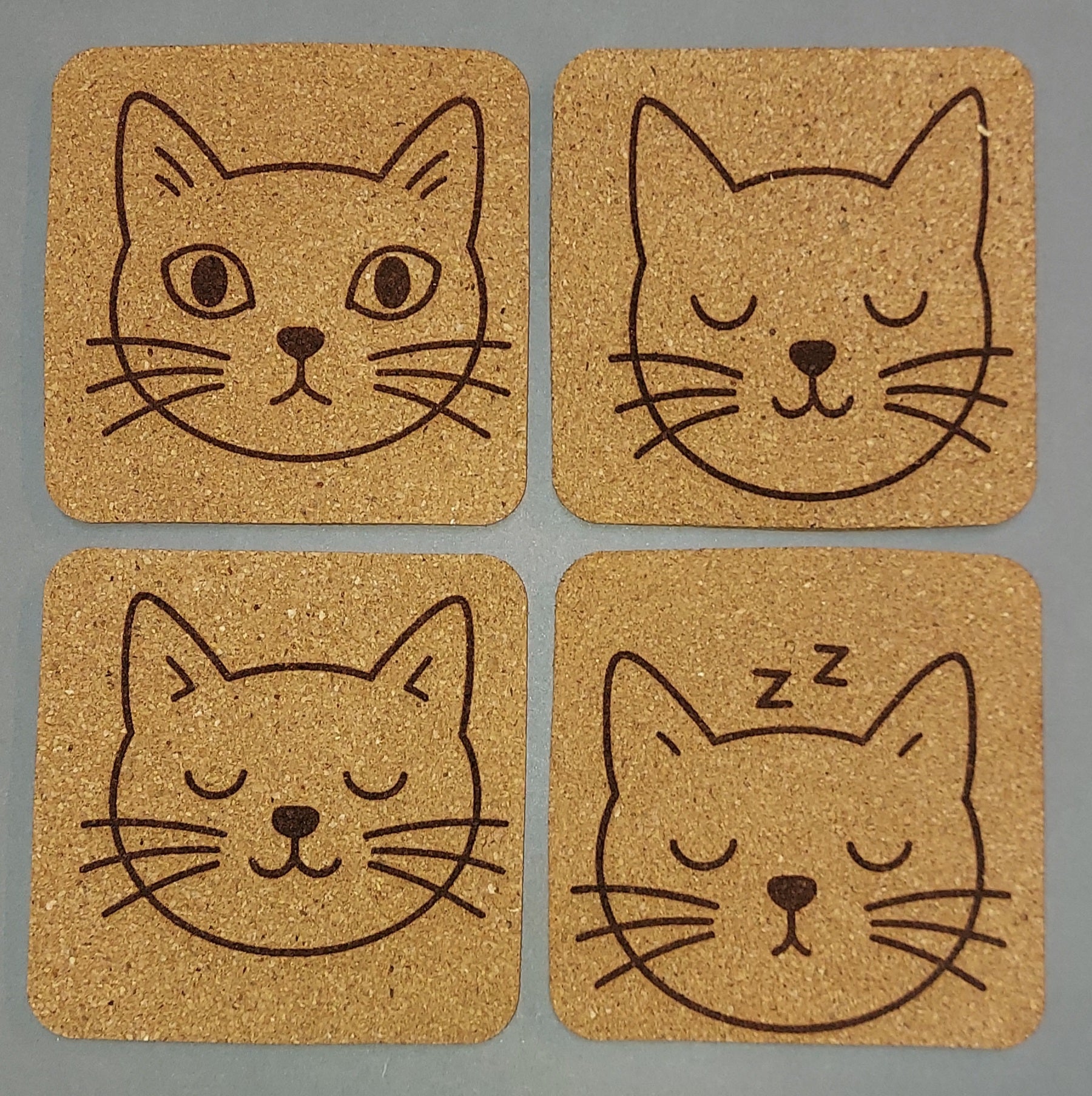 EcoEssentials Kitties πΈ 4 pack Assorted Cork Coasters