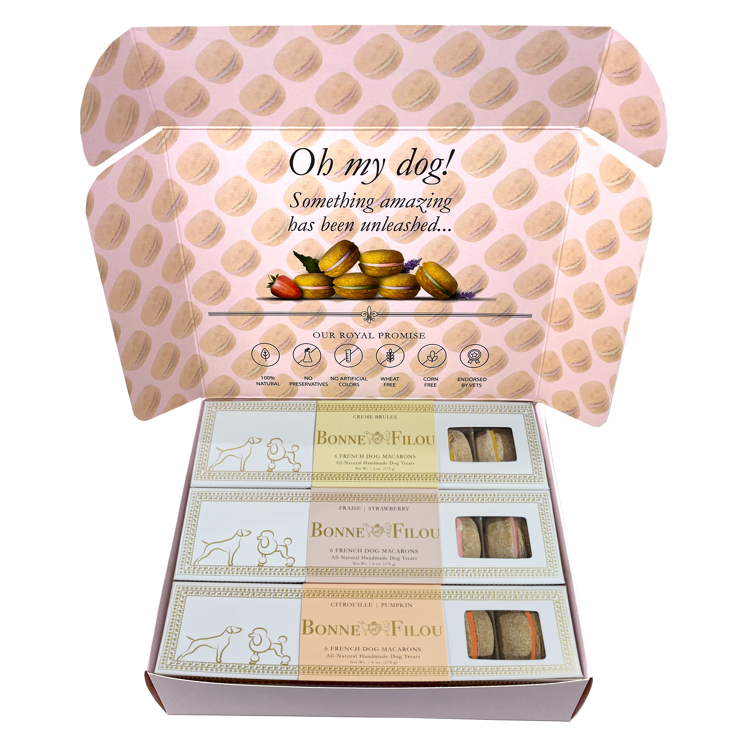 Dog Macaron Combo Gift Box (18 French Dog Macarons)