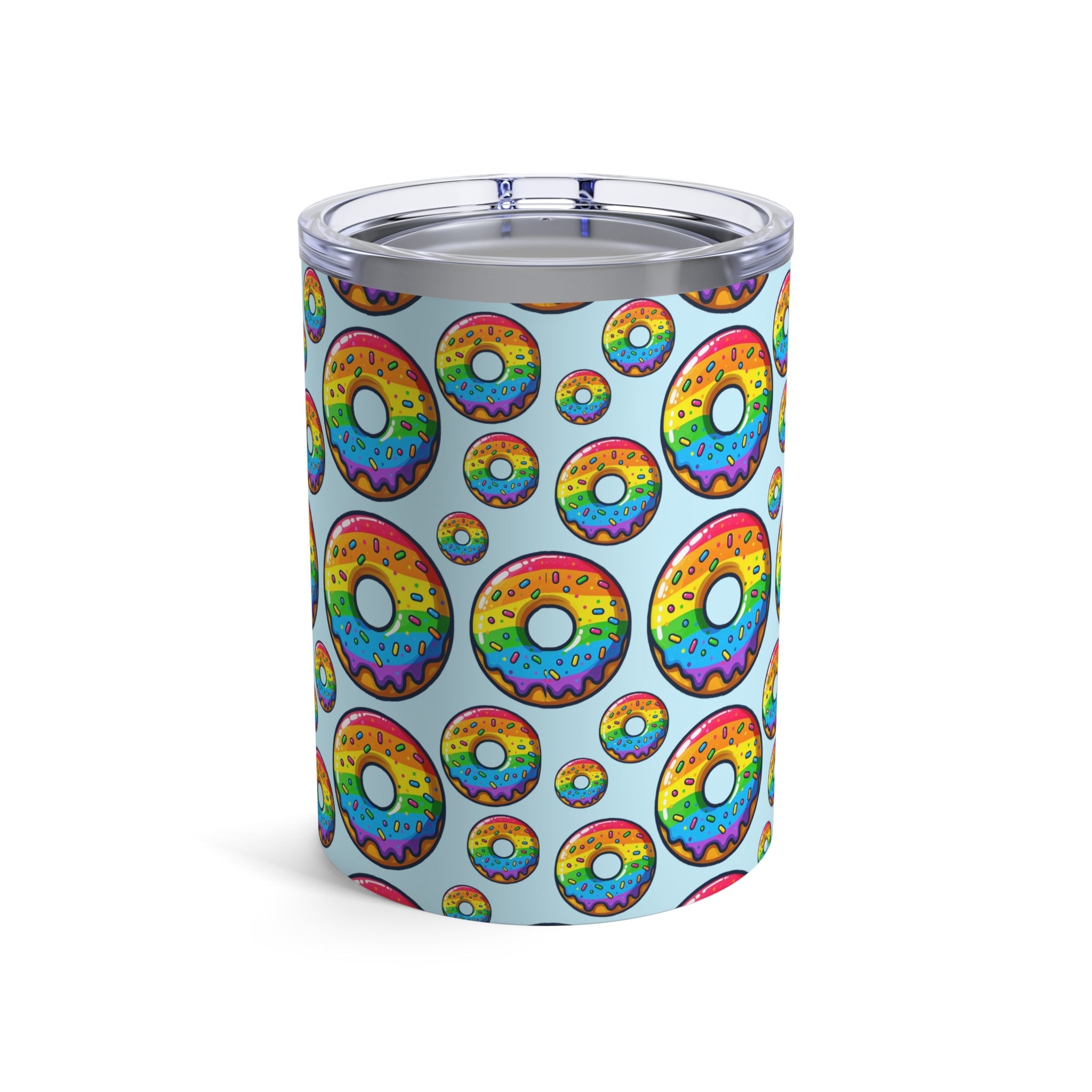 Bespattered Facade Rainbow Sprinkle Donut Tumbler 10oz