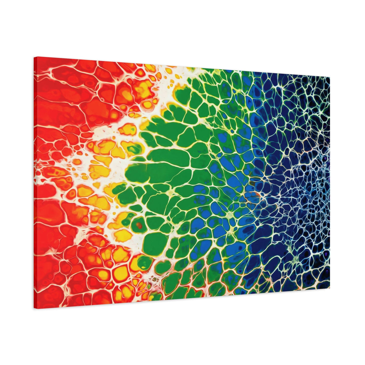 Bespattered Facade Rainbow Seaside Stretched Matte Canvas Art Prints | Multiple Sizes
