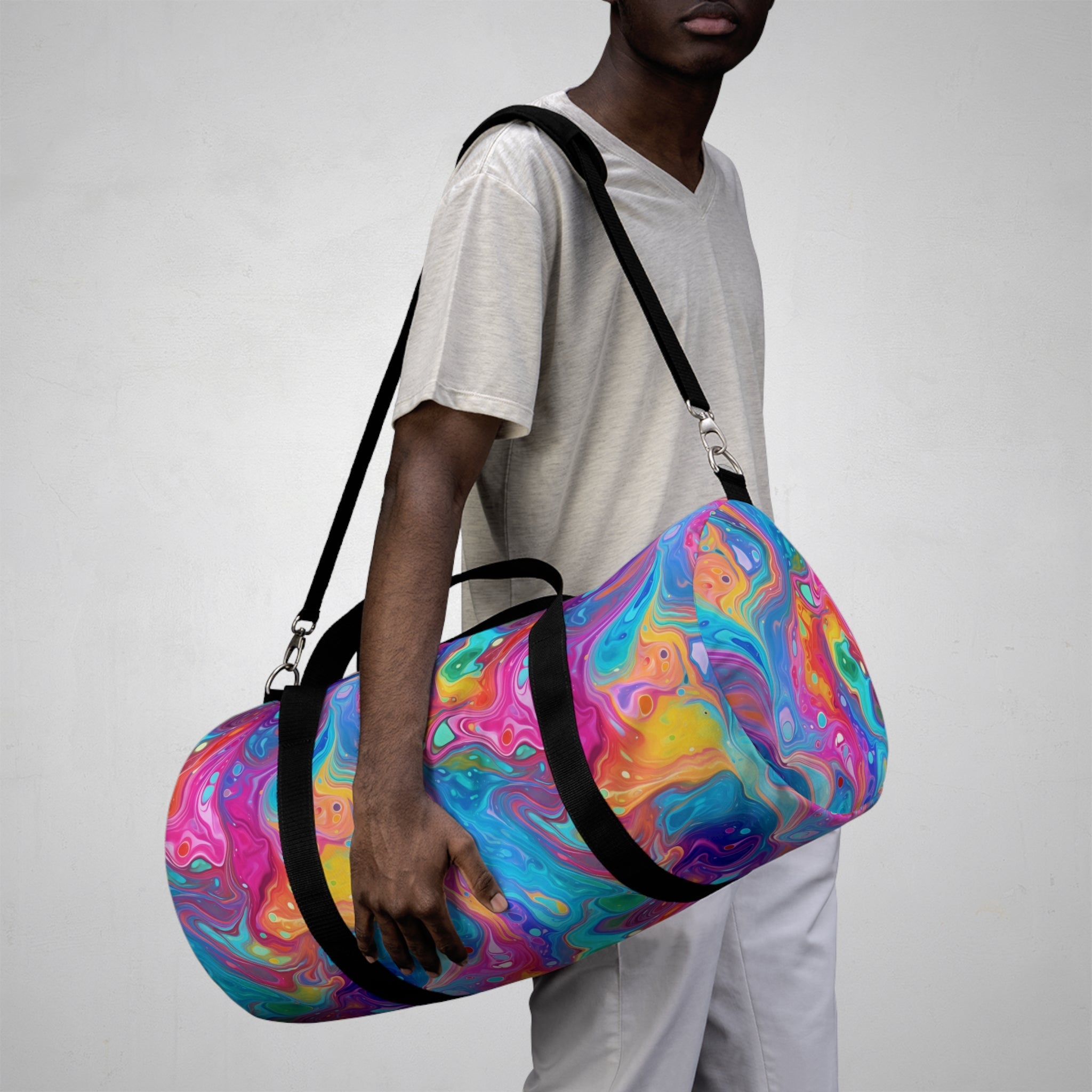 Bespattered Facade Rainbow Flow Duffel Bag | 2 Sizes