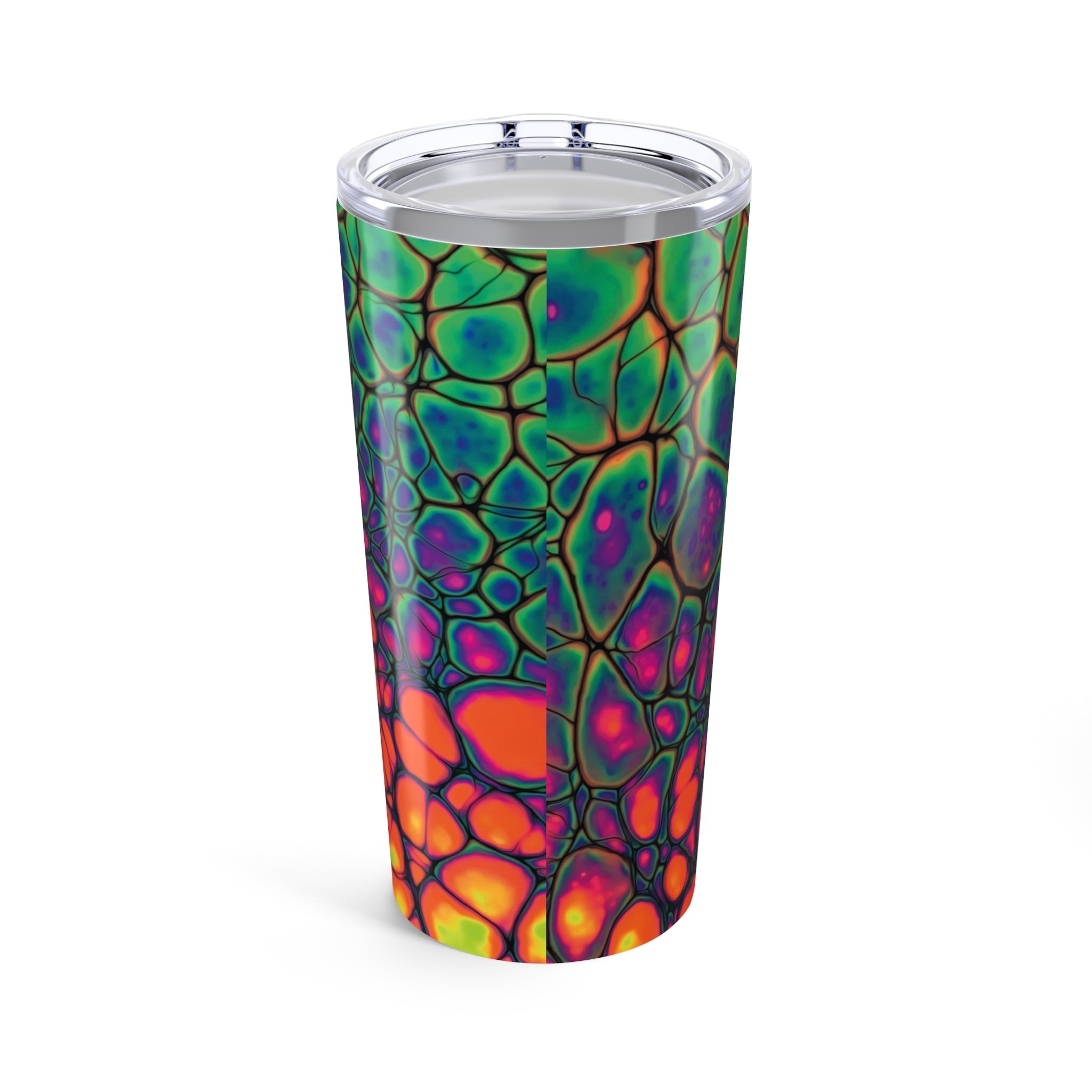 Bespattered Facade Neon Butterfly Abstract Art Tumbler 20oz