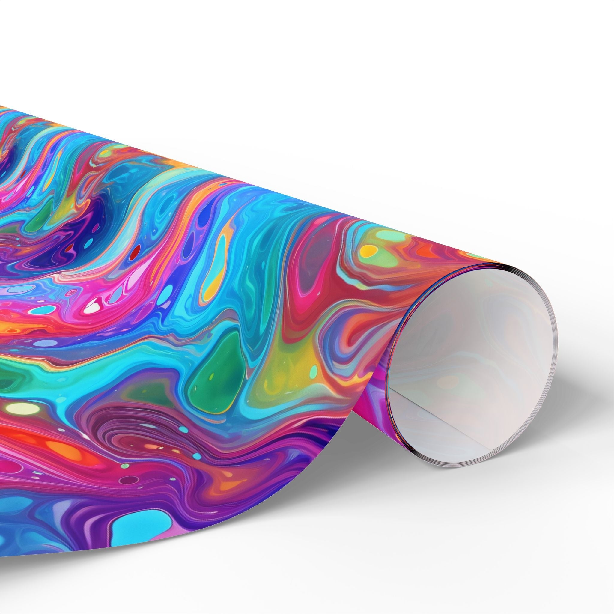 Bespattered Facade Rainbow Flow Wrapping Paper | Three Sizes | Glossy or Matte