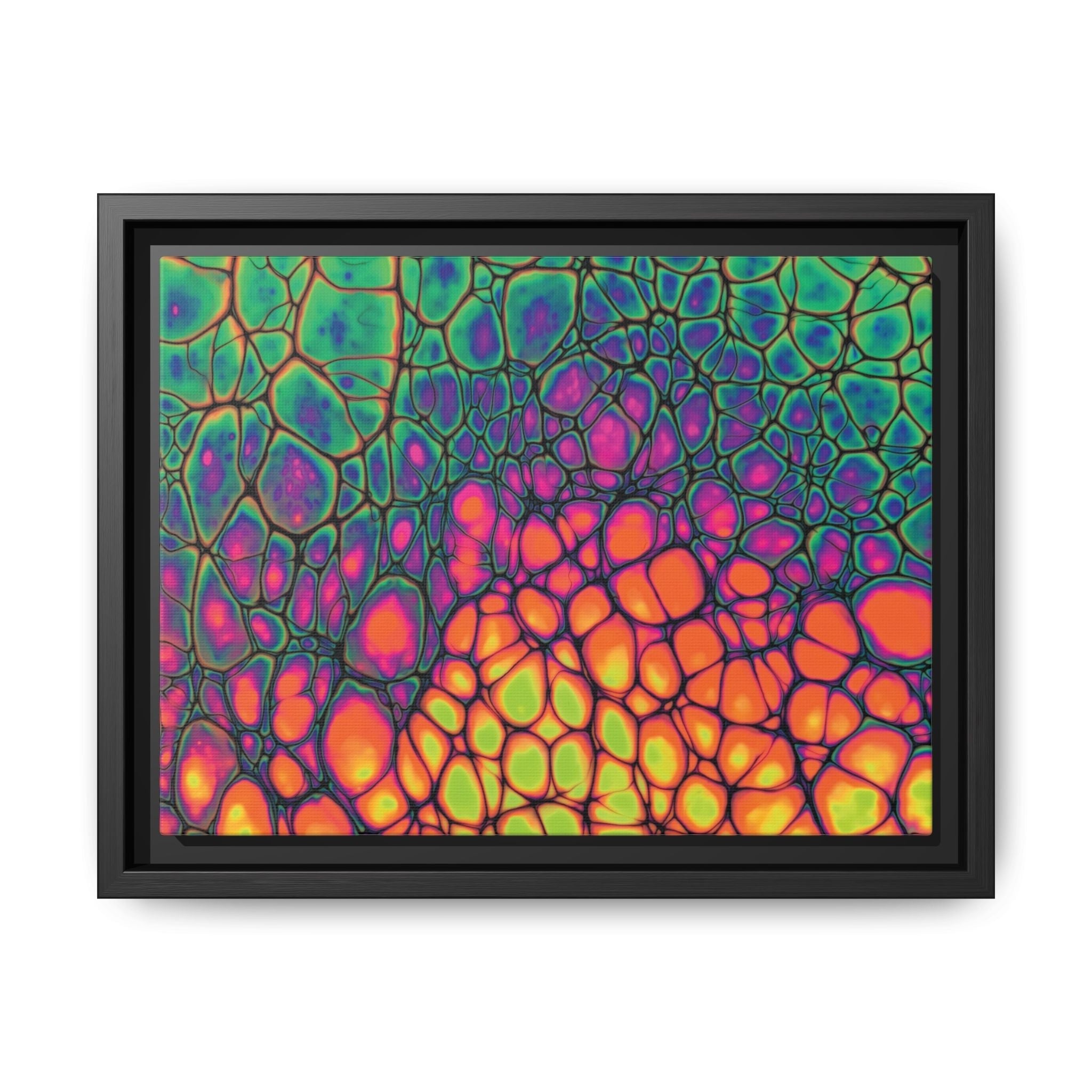Bespattered Facade Neon Butterfly Framed Canvas Art Print | 3 Frame Colors | Multiple Sizes