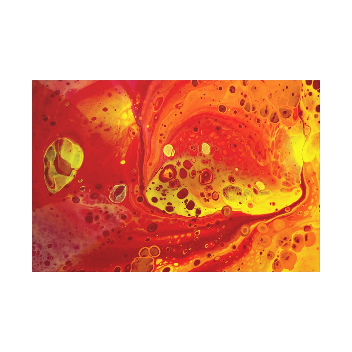 Bespattered Facade Flamin' Hot Stretched Matte Canvas Art Prints | Multiple Sizes