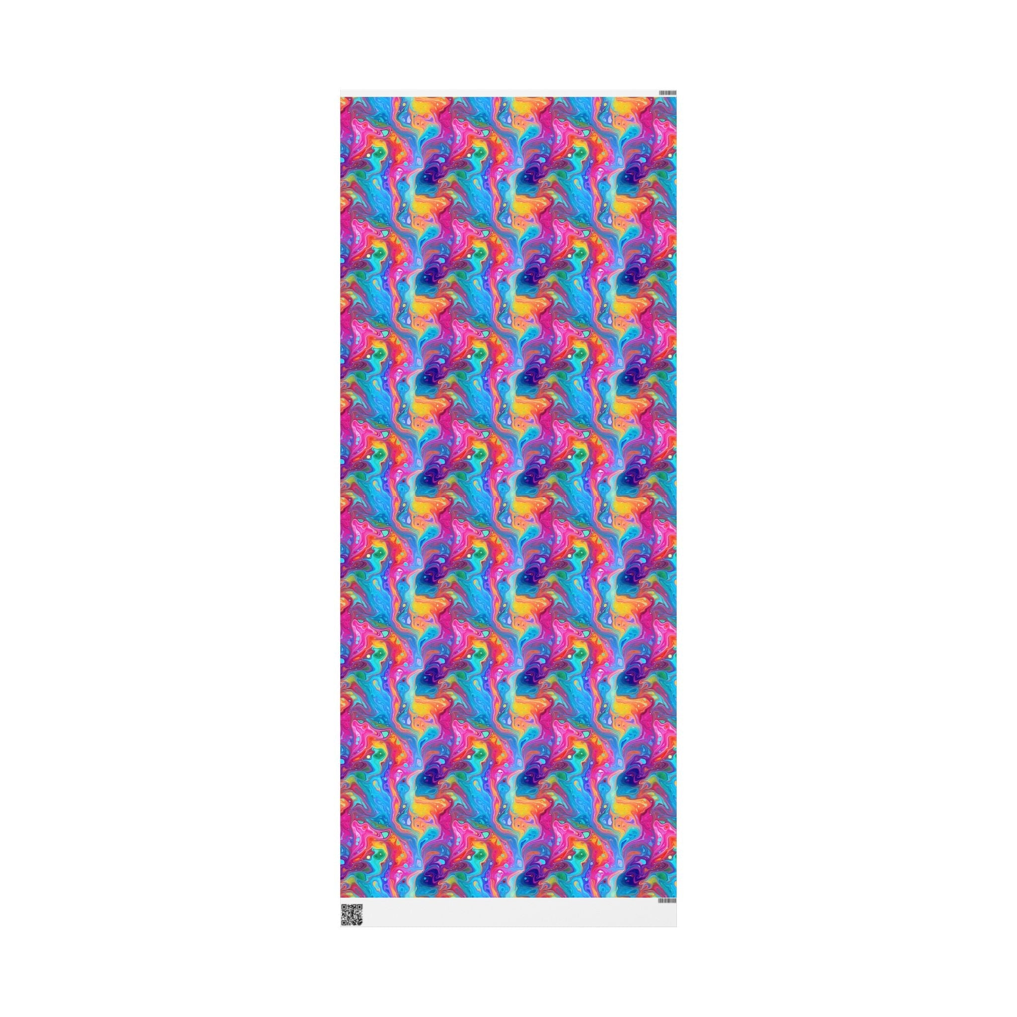 Bespattered Facade Rainbow Flow Wrapping Paper | Three Sizes | Glossy or Matte