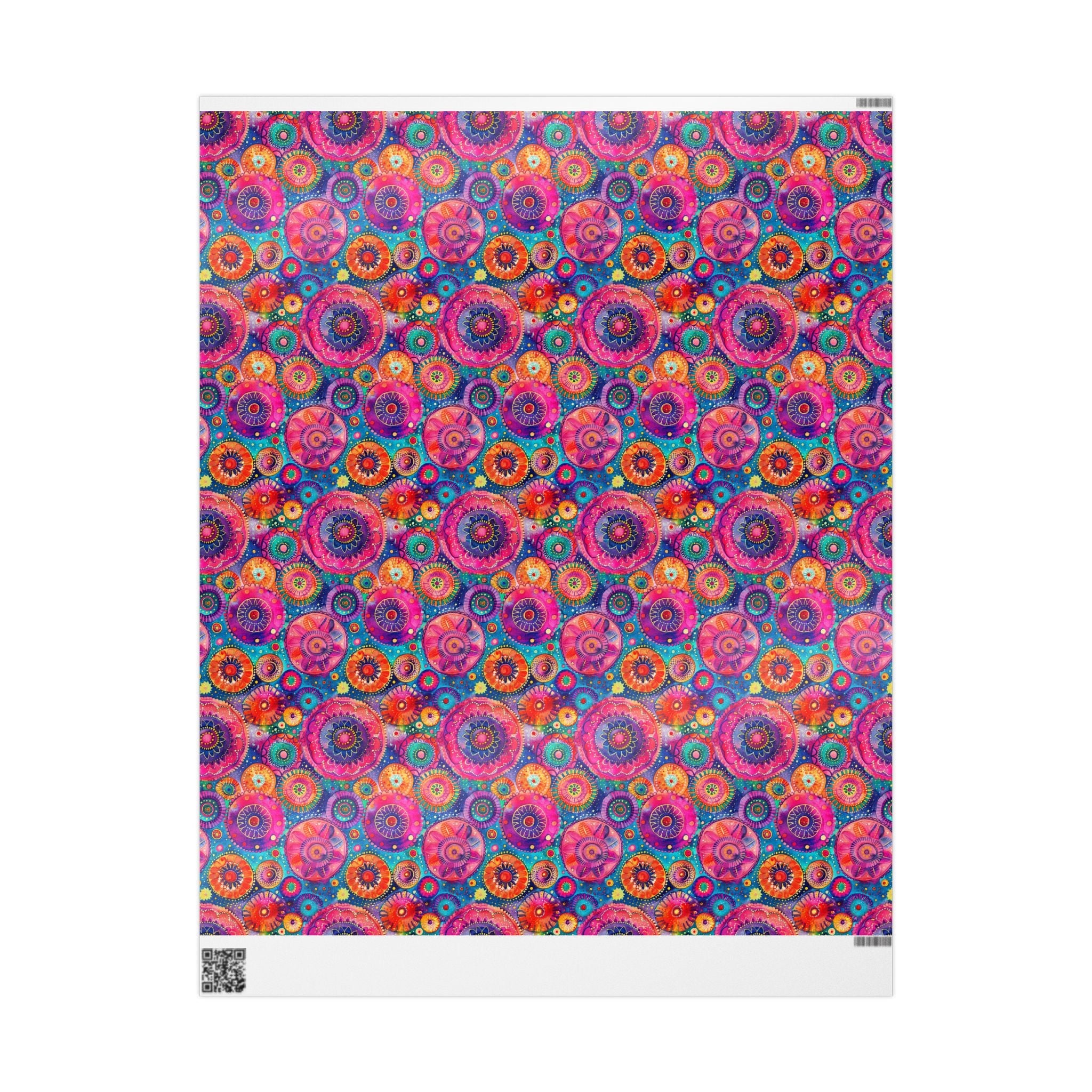Bespattered Facade Colorful Circles Wrapping Paper | Three Sizes | Glossy or Matte
