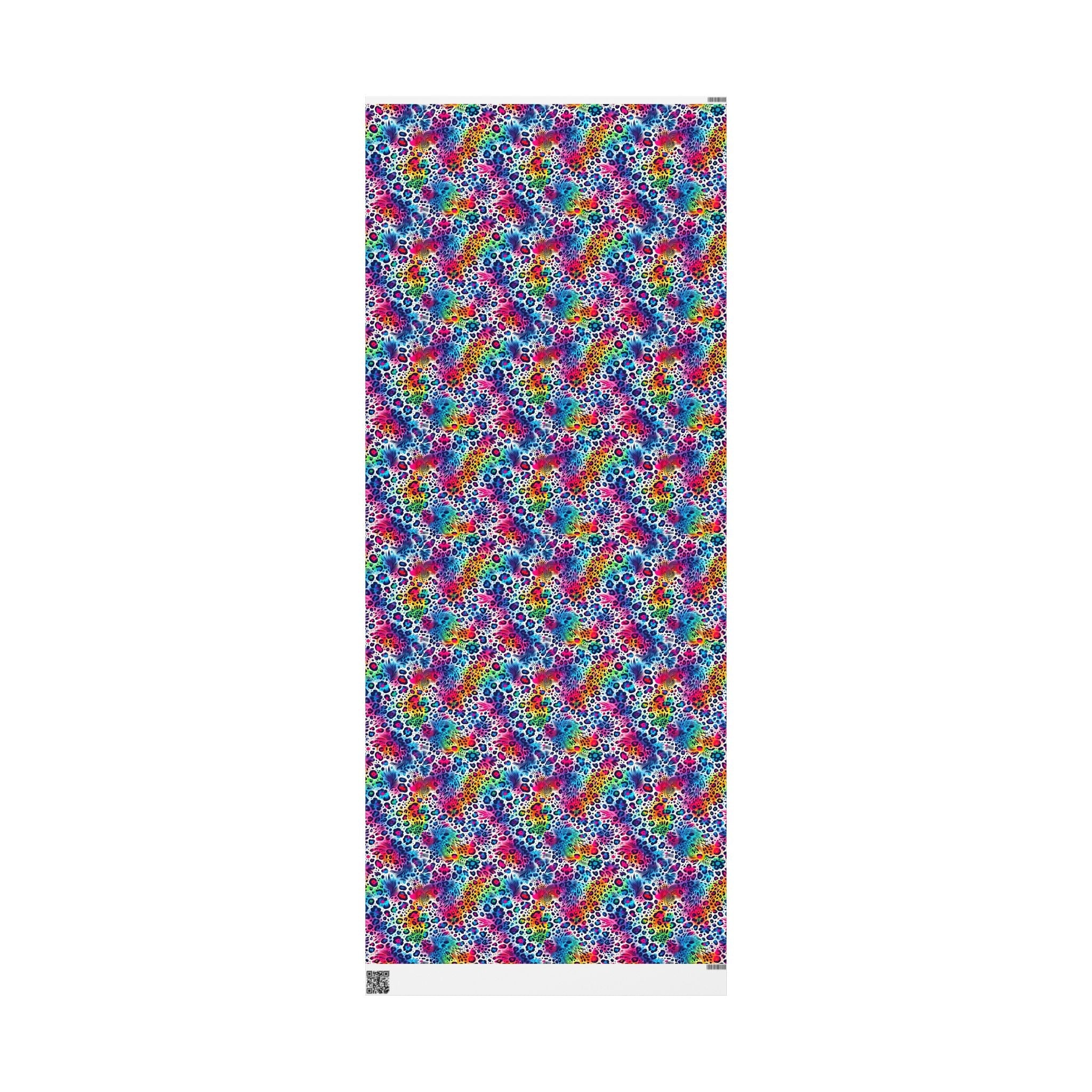 Bespattered Facade Colorful Animal Print Wrapping Paper | Three Sizes | Glossy or Matte