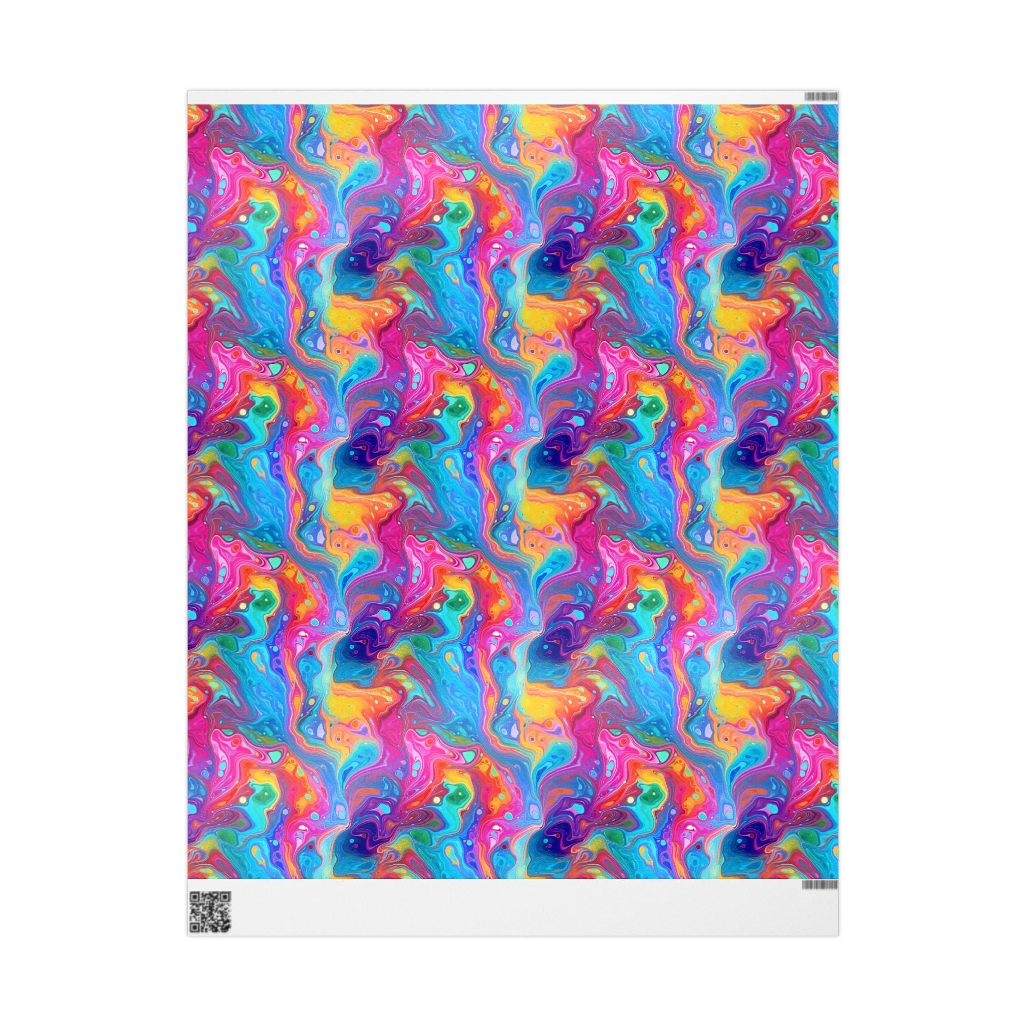 Bespattered Facade Rainbow Flow Wrapping Paper | Three Sizes | Glossy or Matte