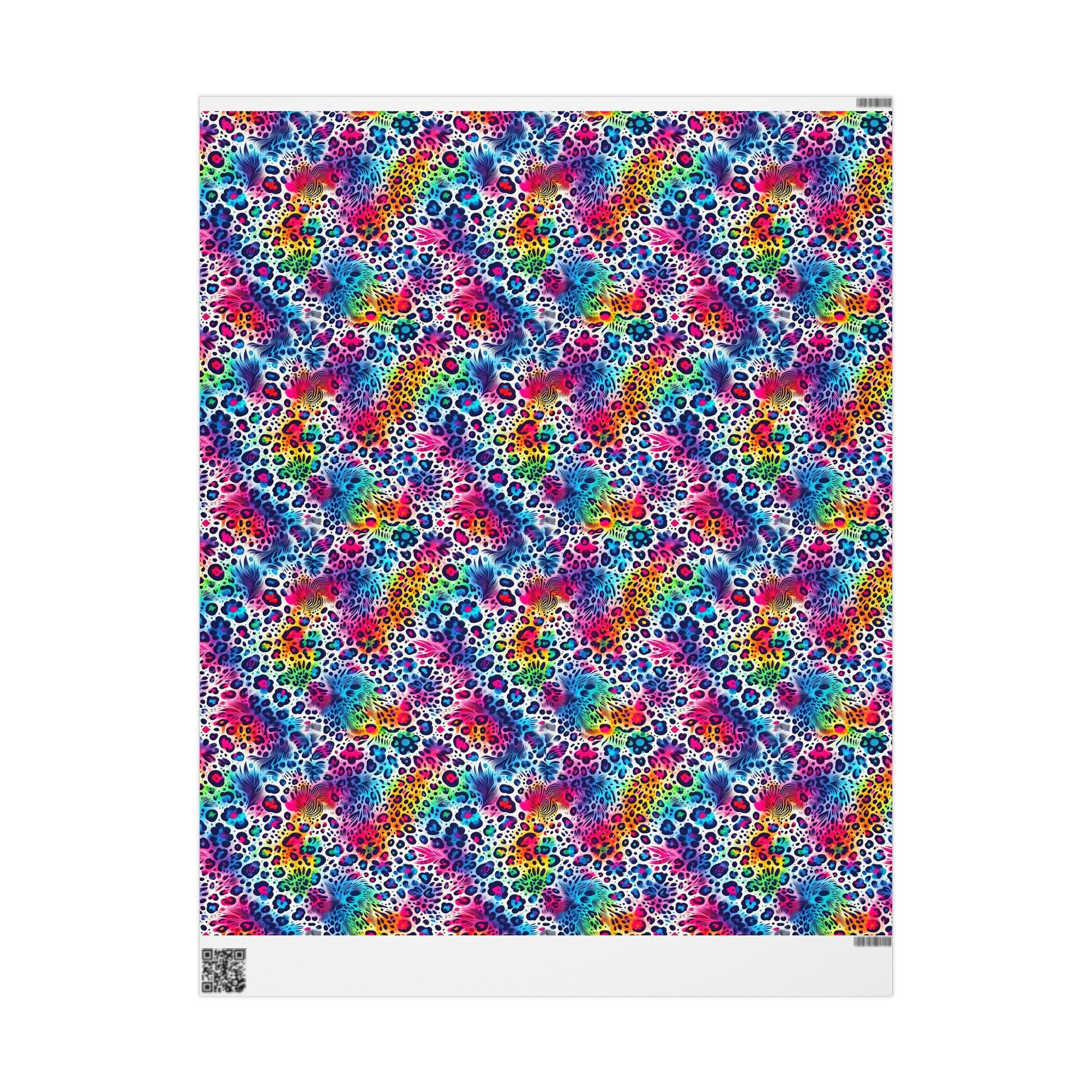 Bespattered Facade Colorful Animal Print Wrapping Paper | Three Sizes | Glossy or Matte