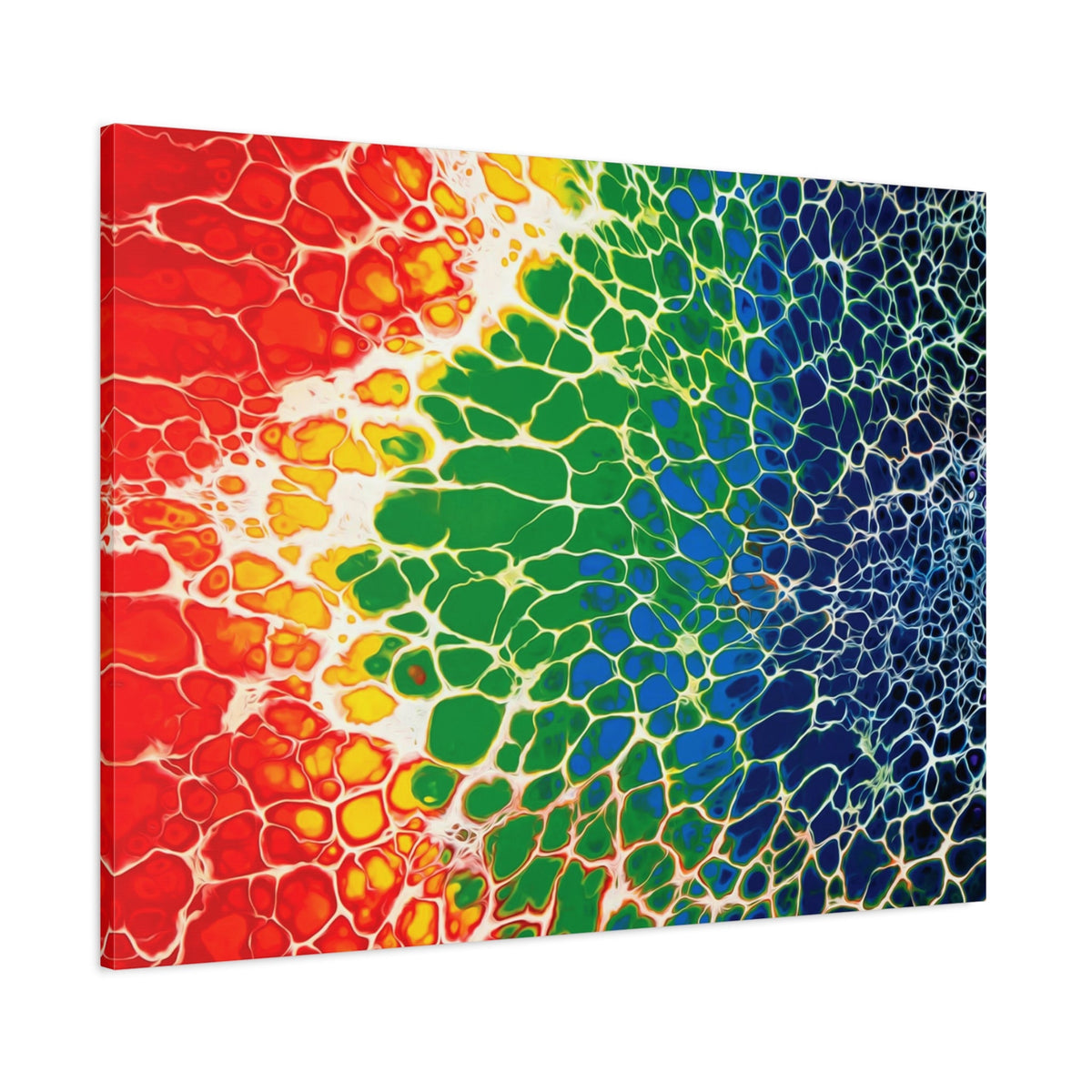 Bespattered Facade Rainbow Seaside Stretched Matte Canvas Art Prints | Multiple Sizes