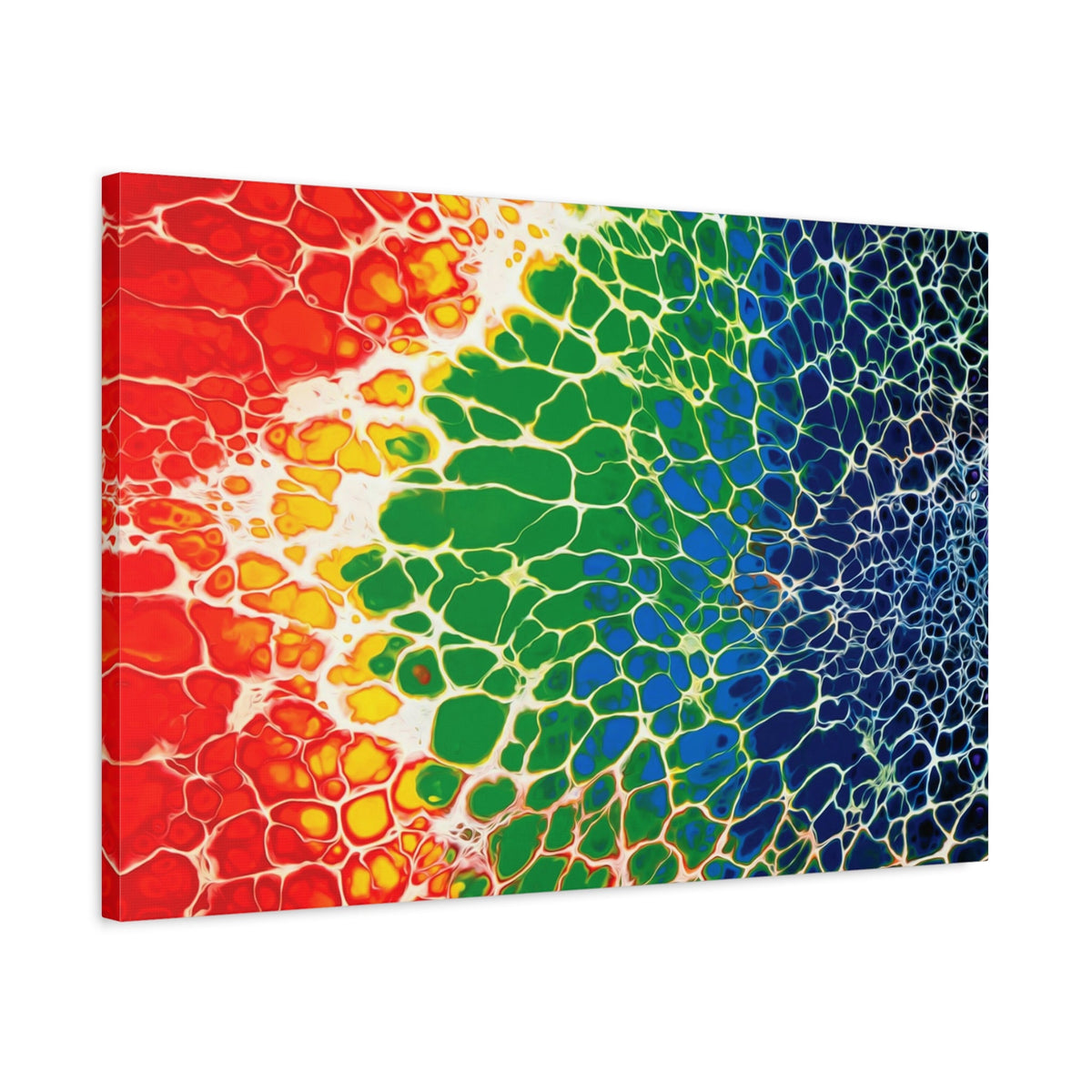 Bespattered Facade Rainbow Seaside Stretched Matte Canvas Art Prints | Multiple Sizes