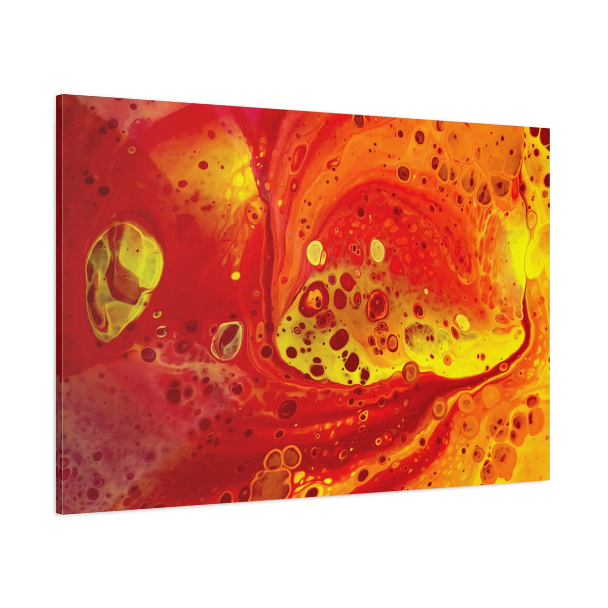 Bespattered Facade Flamin' Hot Stretched Matte Canvas Art Prints | Multiple Sizes