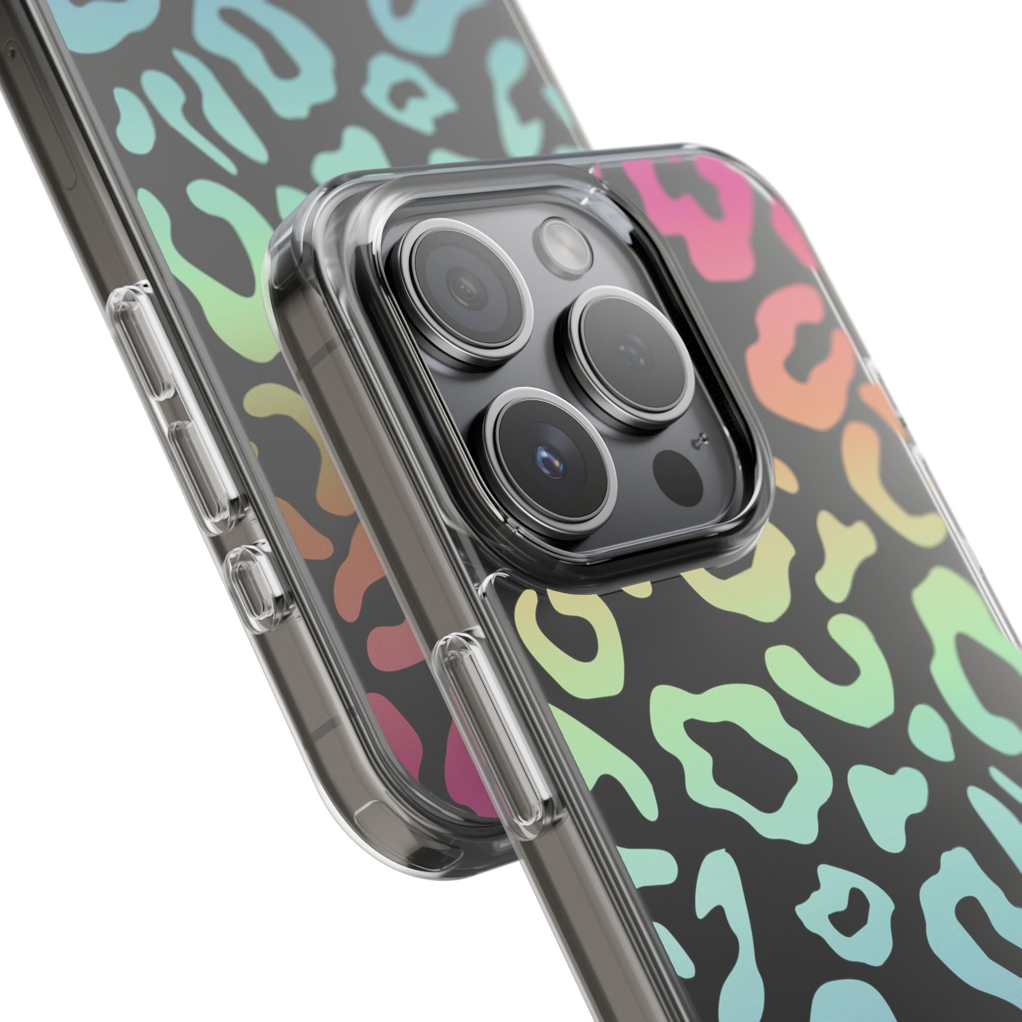 Bespattered Facade Pastel Rainbow Leopard Clear Case