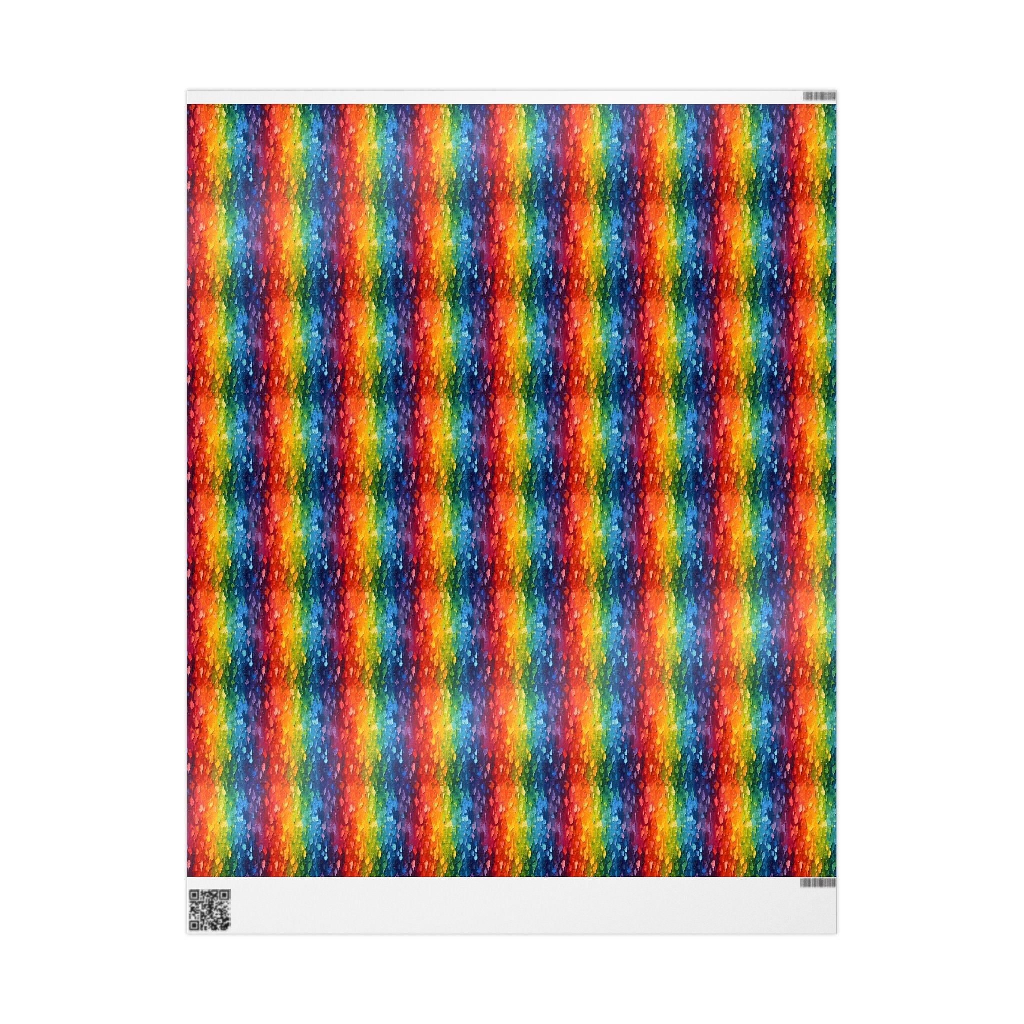 Bespattered Facade Rainbow Brushstrokes Wrapping Paper | Three Sizes | Glossy or Matte
