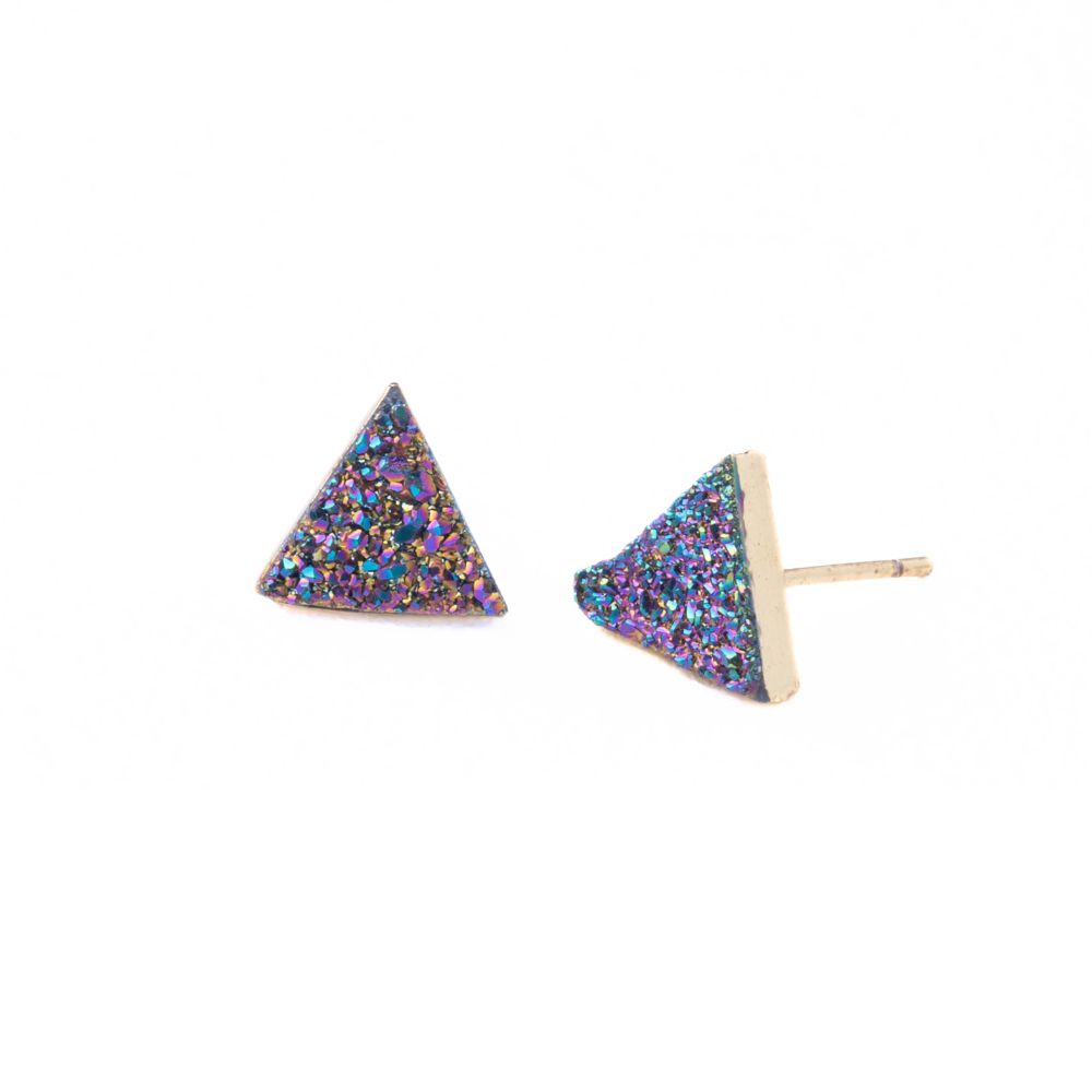 Kyra Multicolored Druzy Stud Earrings