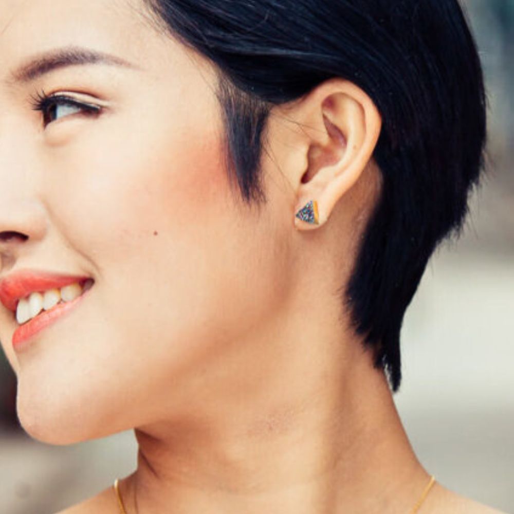 Kyra Multicolored Druzy Stud Earrings