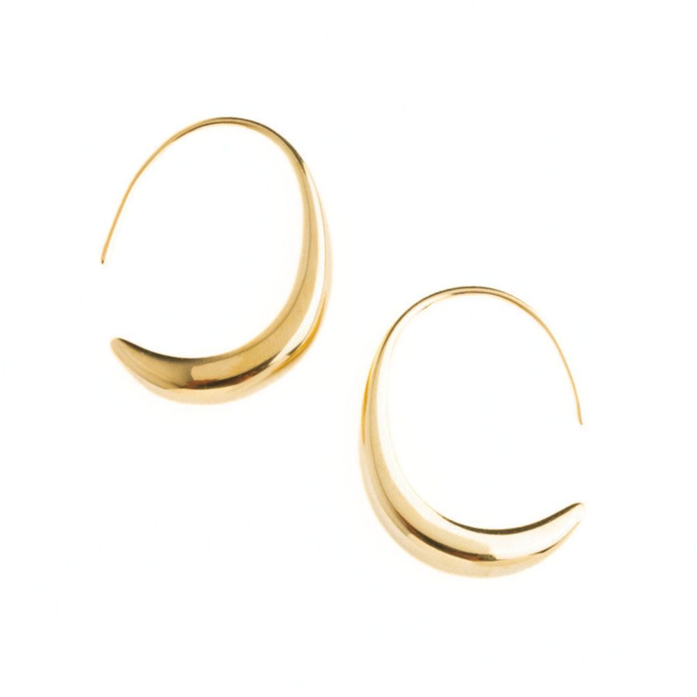 Crescent Moon Thread Drop Earrings