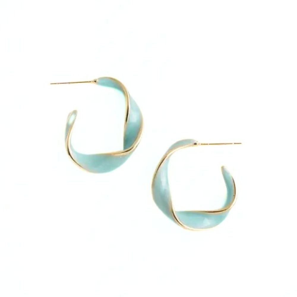 With a Twist Hoop Earrings - Mint