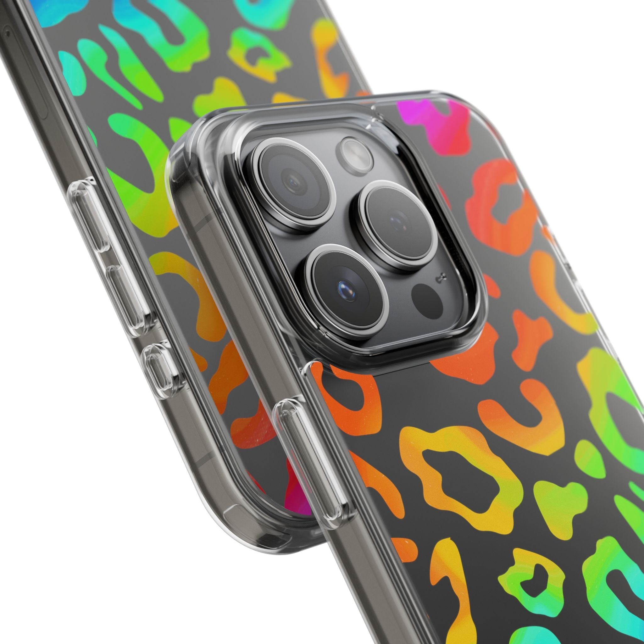 Bespattered Facade Watercolor Rainbow Leopard Clear Case