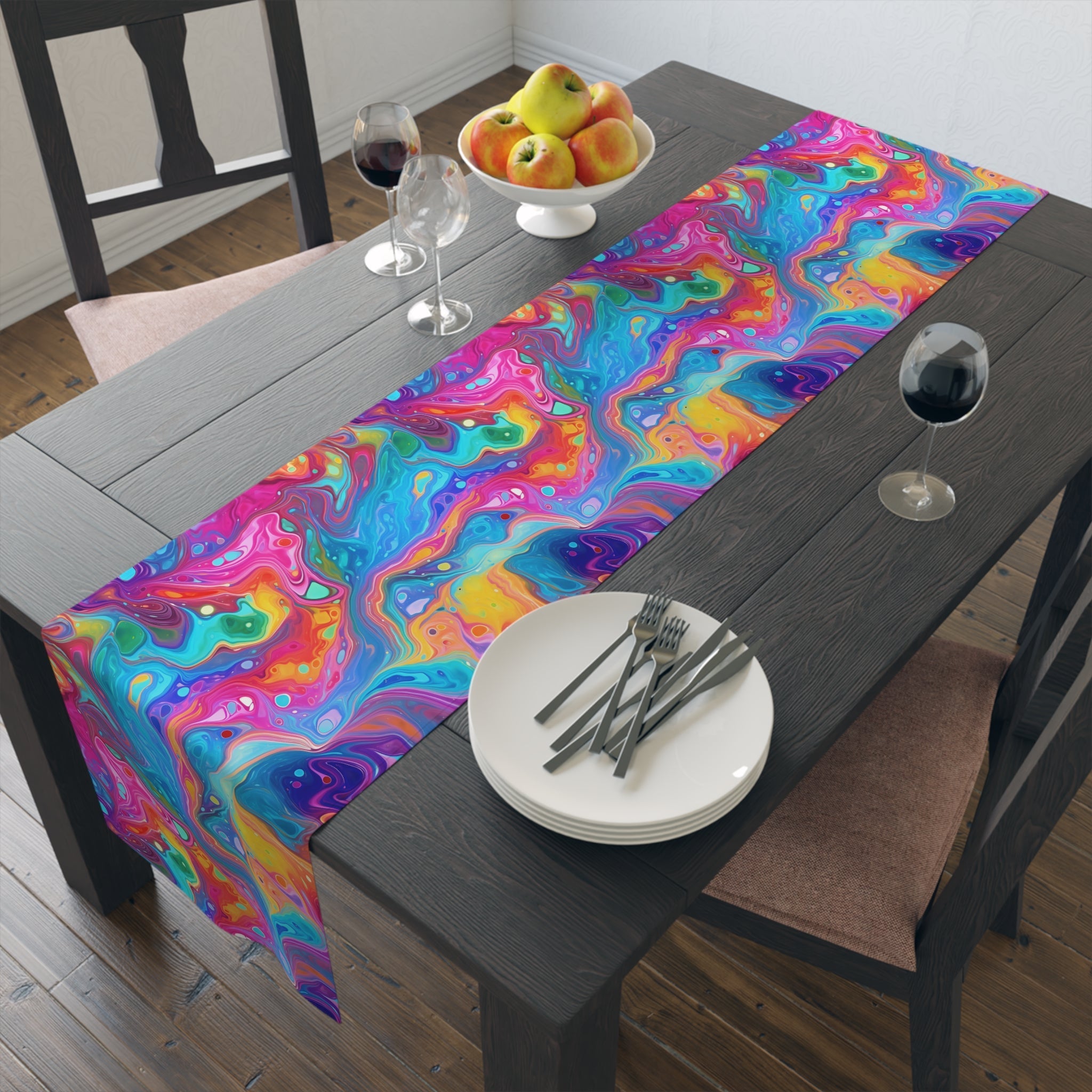 Bespattered Facade Rainbow Flow Table Runner (2 sizes)