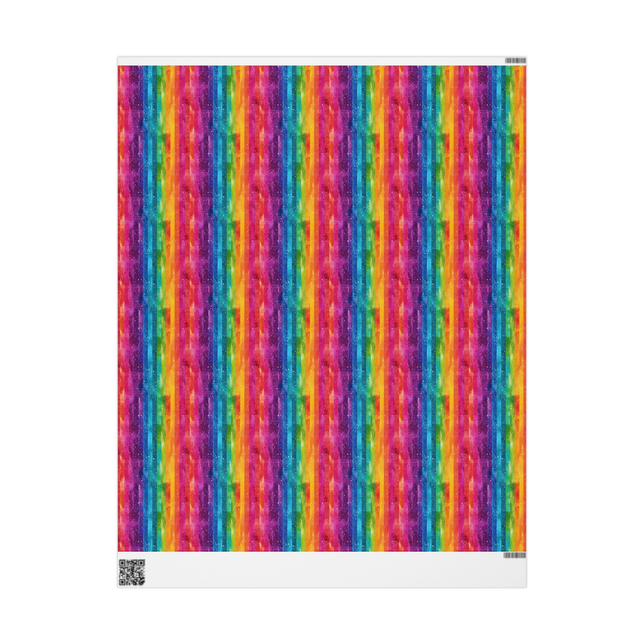 Bespattered Facade Rainbow Stripes Wrapping Paper | Three Sizes | Glossy or Matte