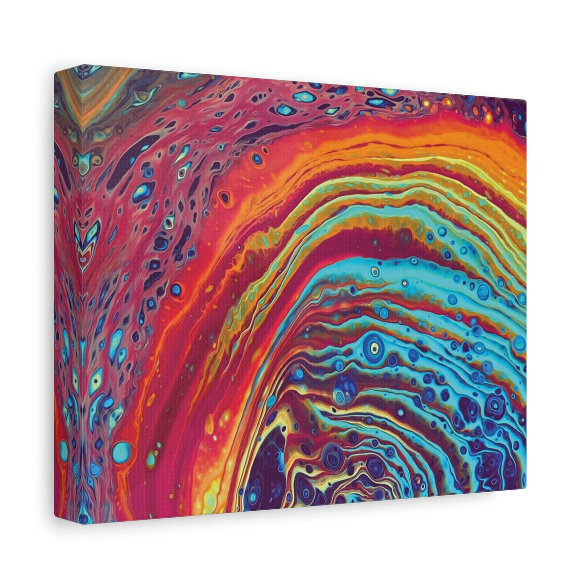 Bespattered Facade Rainbow Rings Stretched Matte Canvas Art Prints | Multiple Sizes