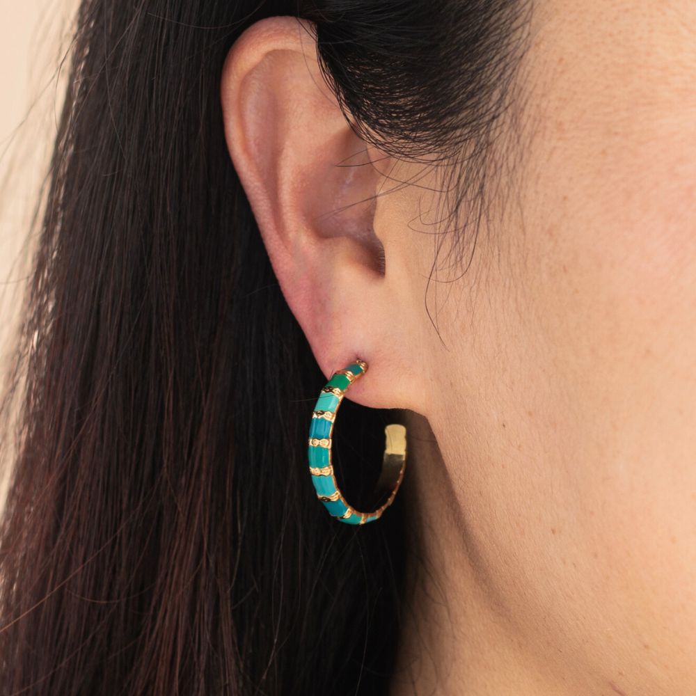 Golden Jade Radiance Hoop Earrings