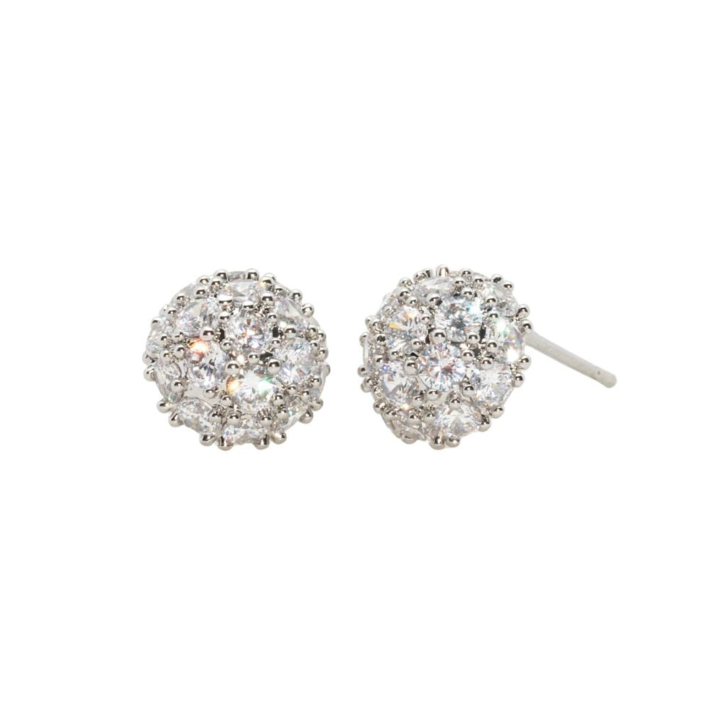 Lustre Bloom Stud Earrings in Platinum