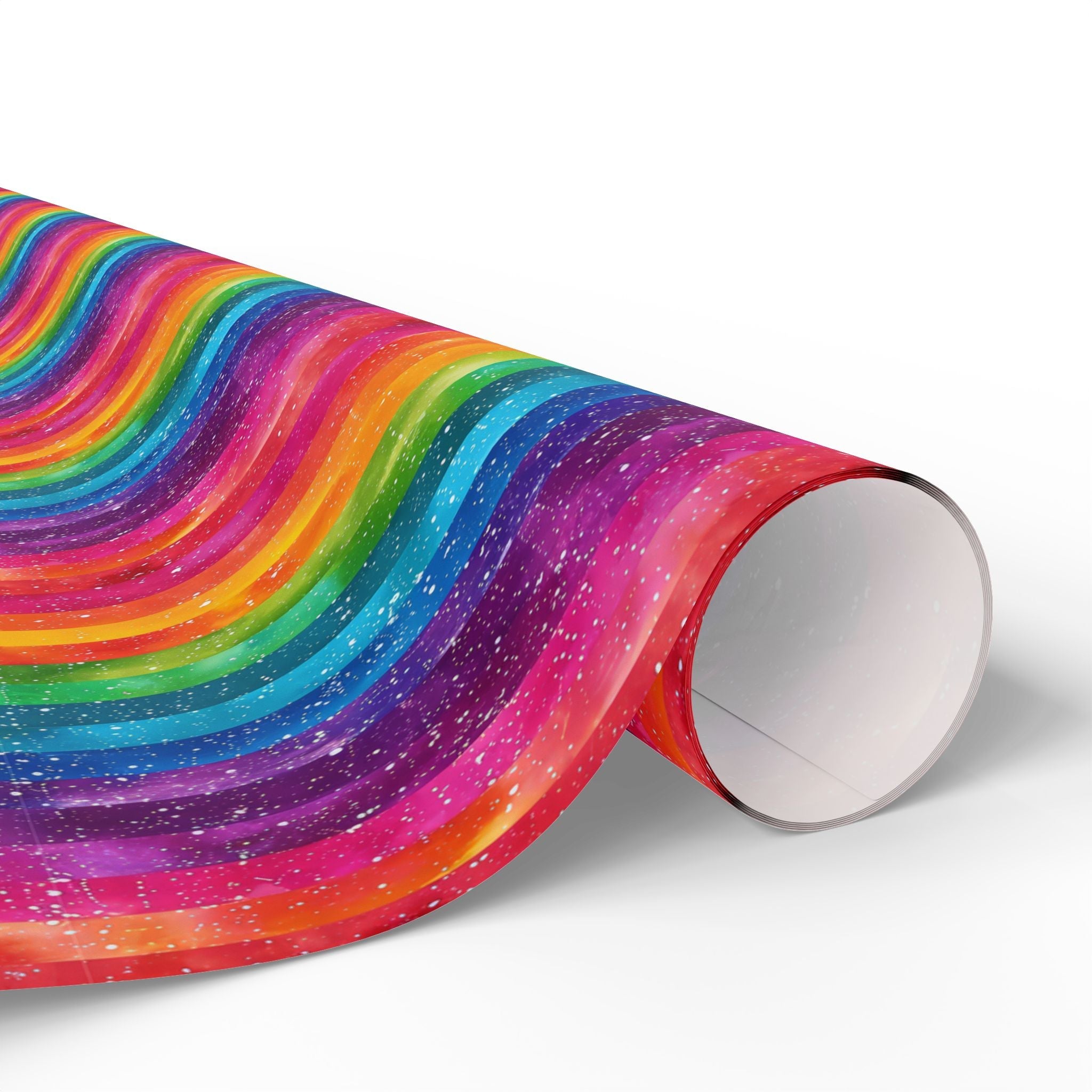 Bespattered Facade Rainbow Stripes Wrapping Paper | Three Sizes | Glossy or Matte