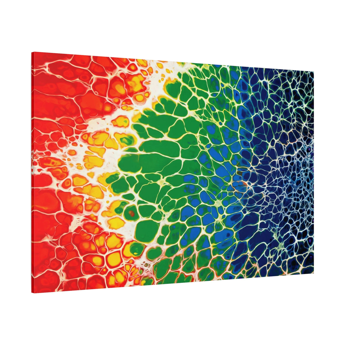 Bespattered Facade Rainbow Seaside Stretched Matte Canvas Art Prints | Multiple Sizes