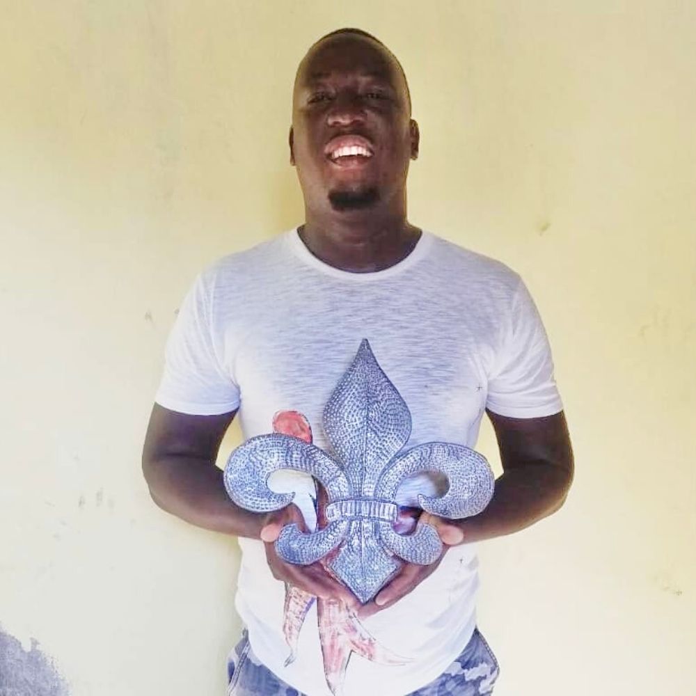 Fleur de Lis Recycled Metal Wall Art