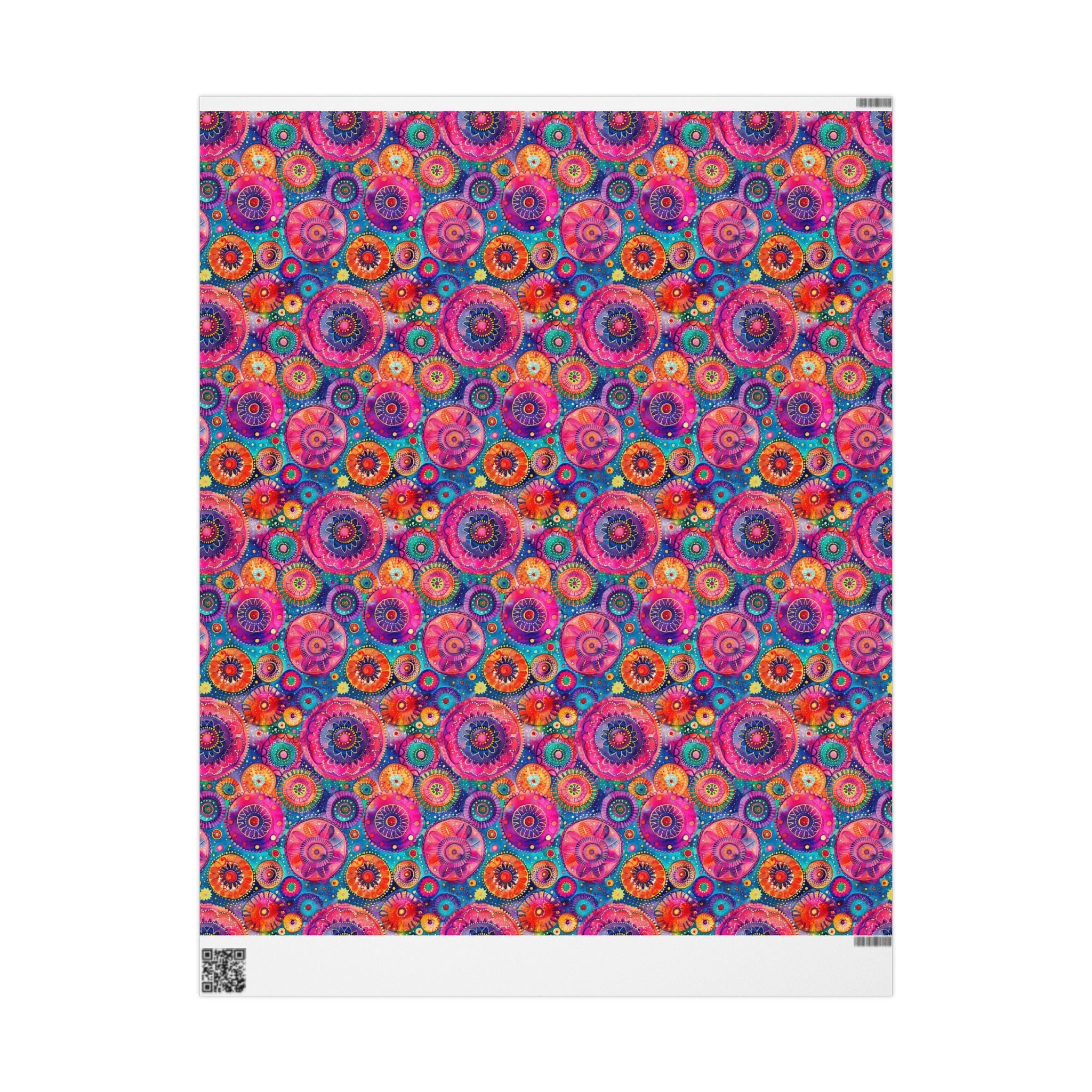 Bespattered Facade Colorful Circles Wrapping Paper | Three Sizes | Glossy or Matte