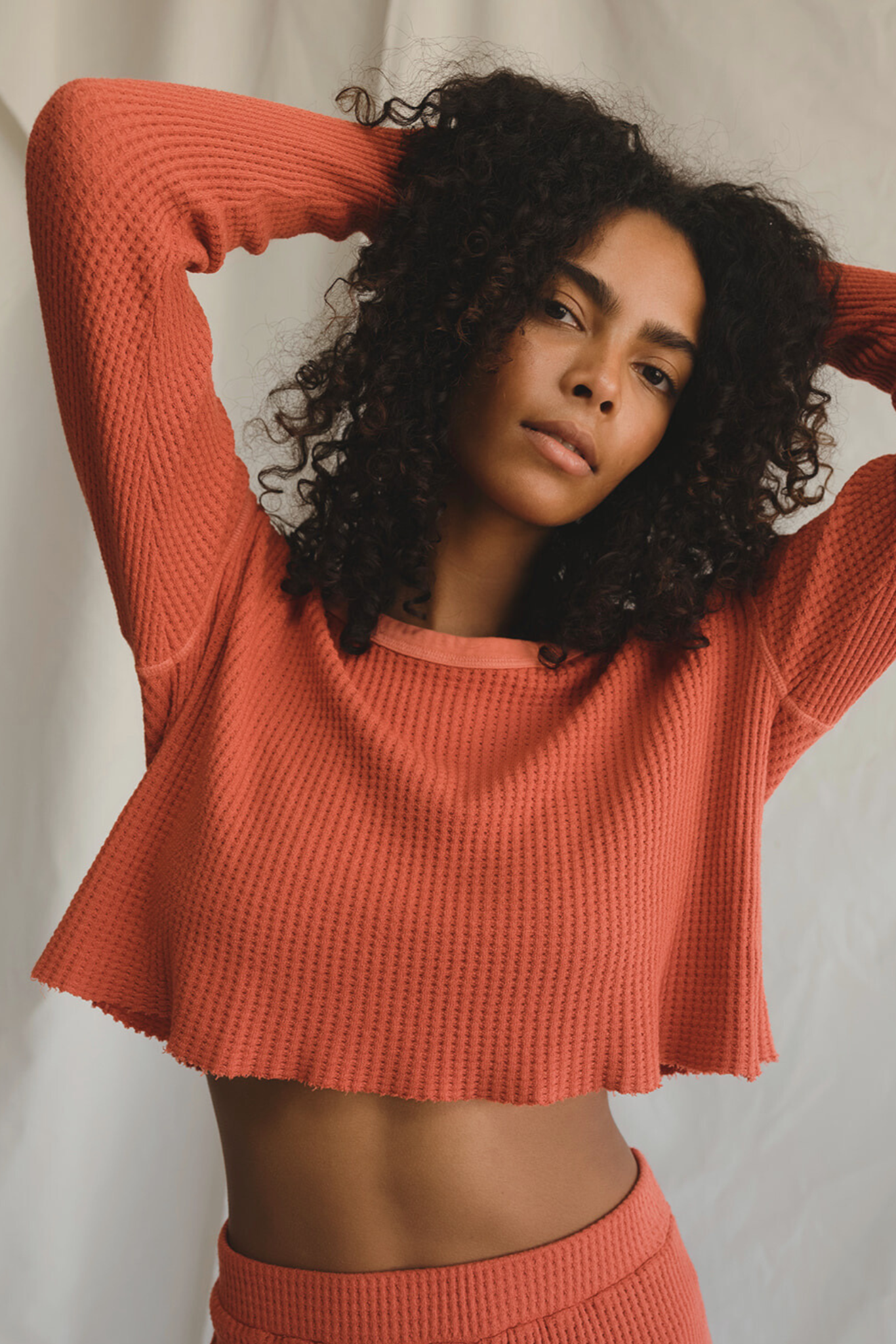 Sunrise Waffle Crop Top