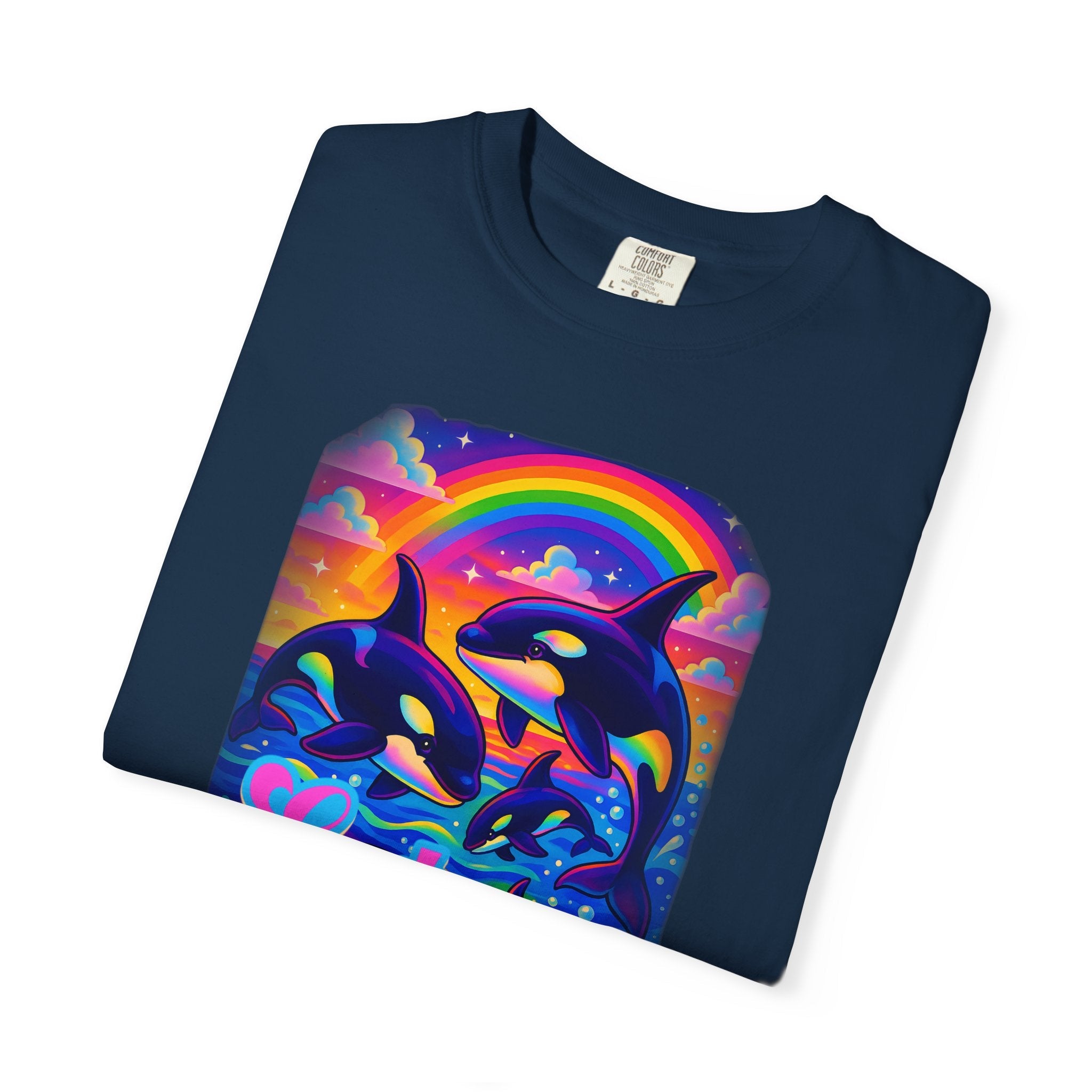 Bespattered Facade Whimsical "Eat the Rich" Orcas Premium Unisex Comfort Colors Garment Dyed 100% Cotton T-Shirt