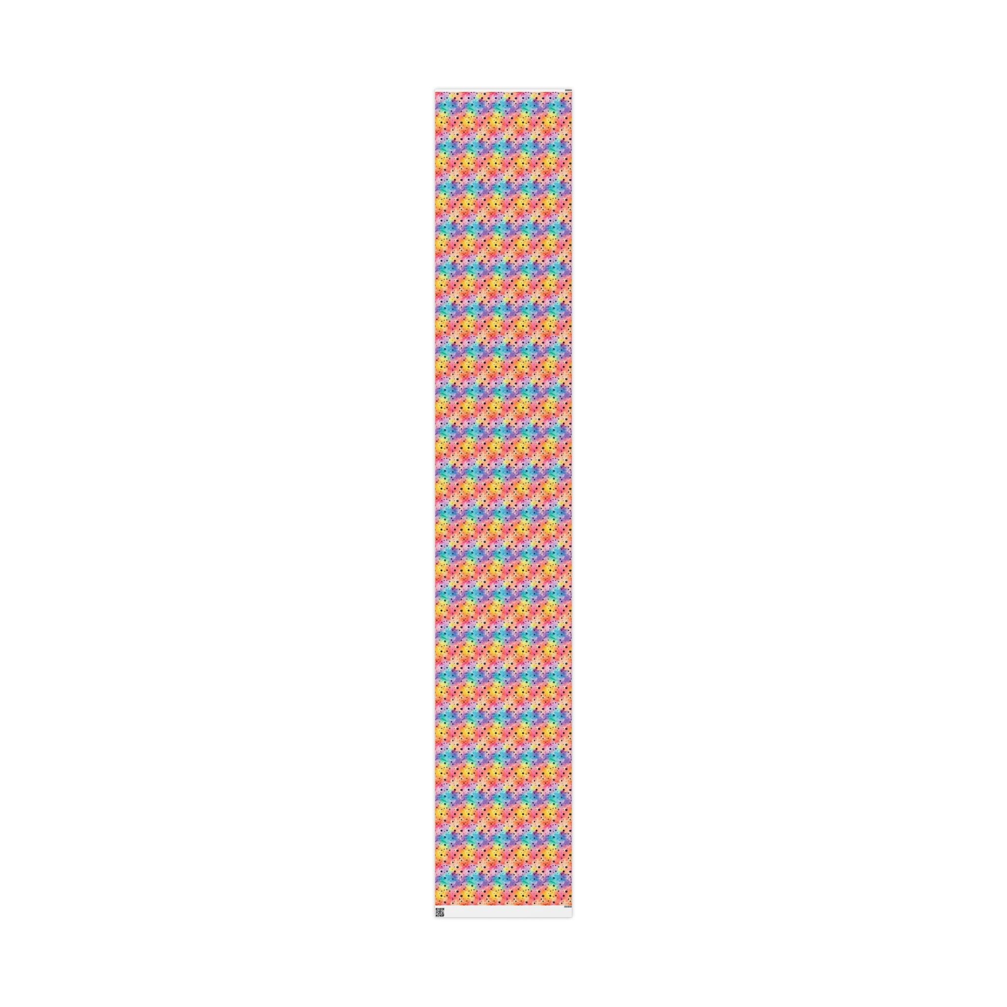 Bespattered Facade Rainbow Watercolor Dots Wrapping Paper | Three Sizes | Glossy or Matte